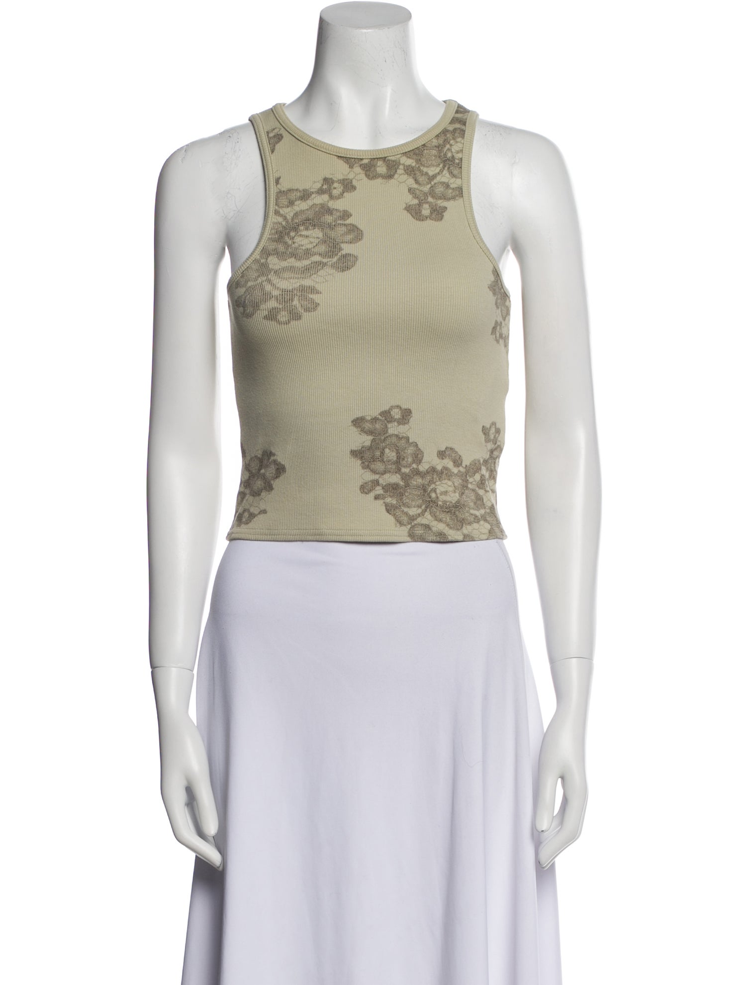 Acne Studios Printed Scoop Neck Crop Top