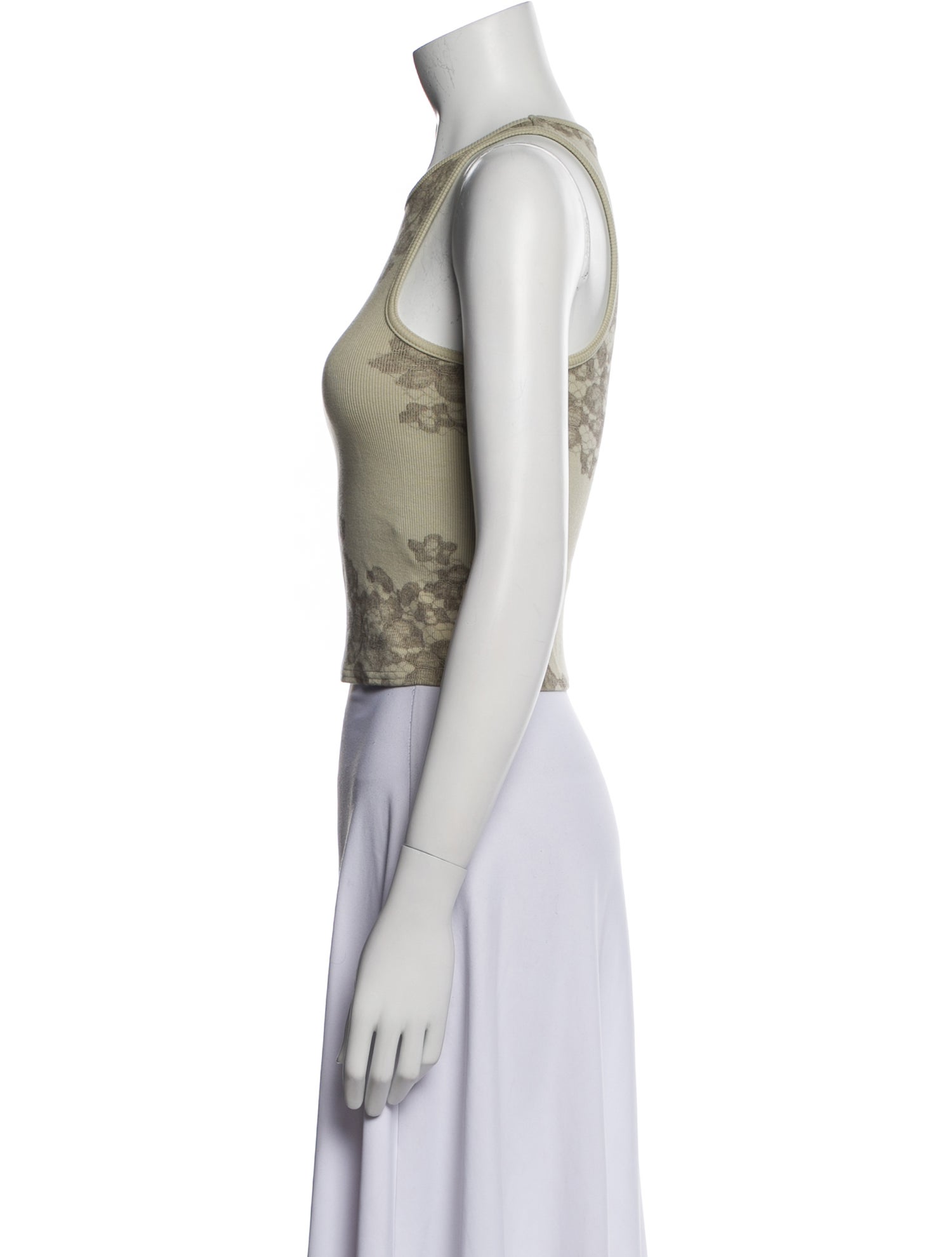 Acne Studios Printed Scoop Neck Crop Top