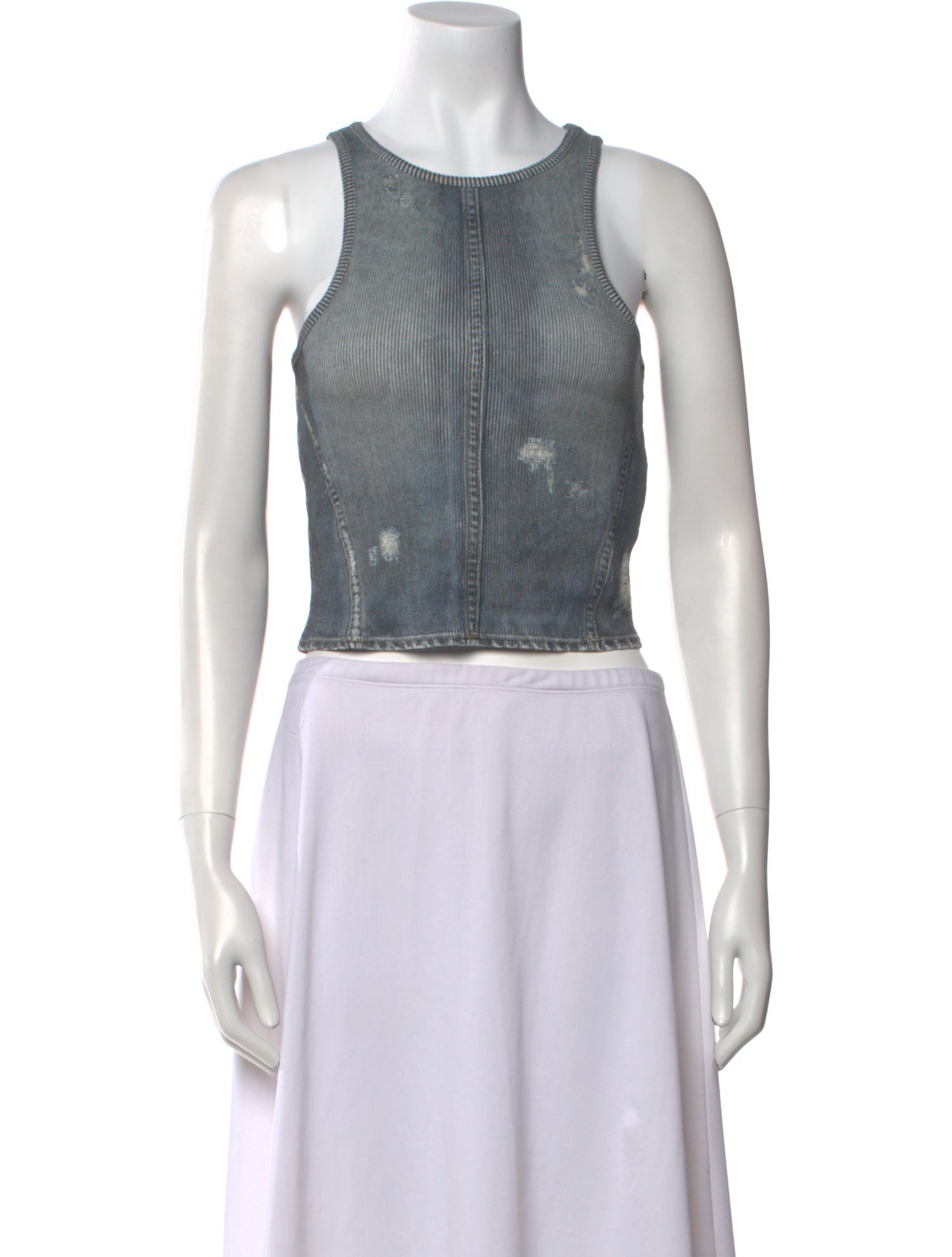 Acne Studios Scoop Neck Sleeveless Crop Top