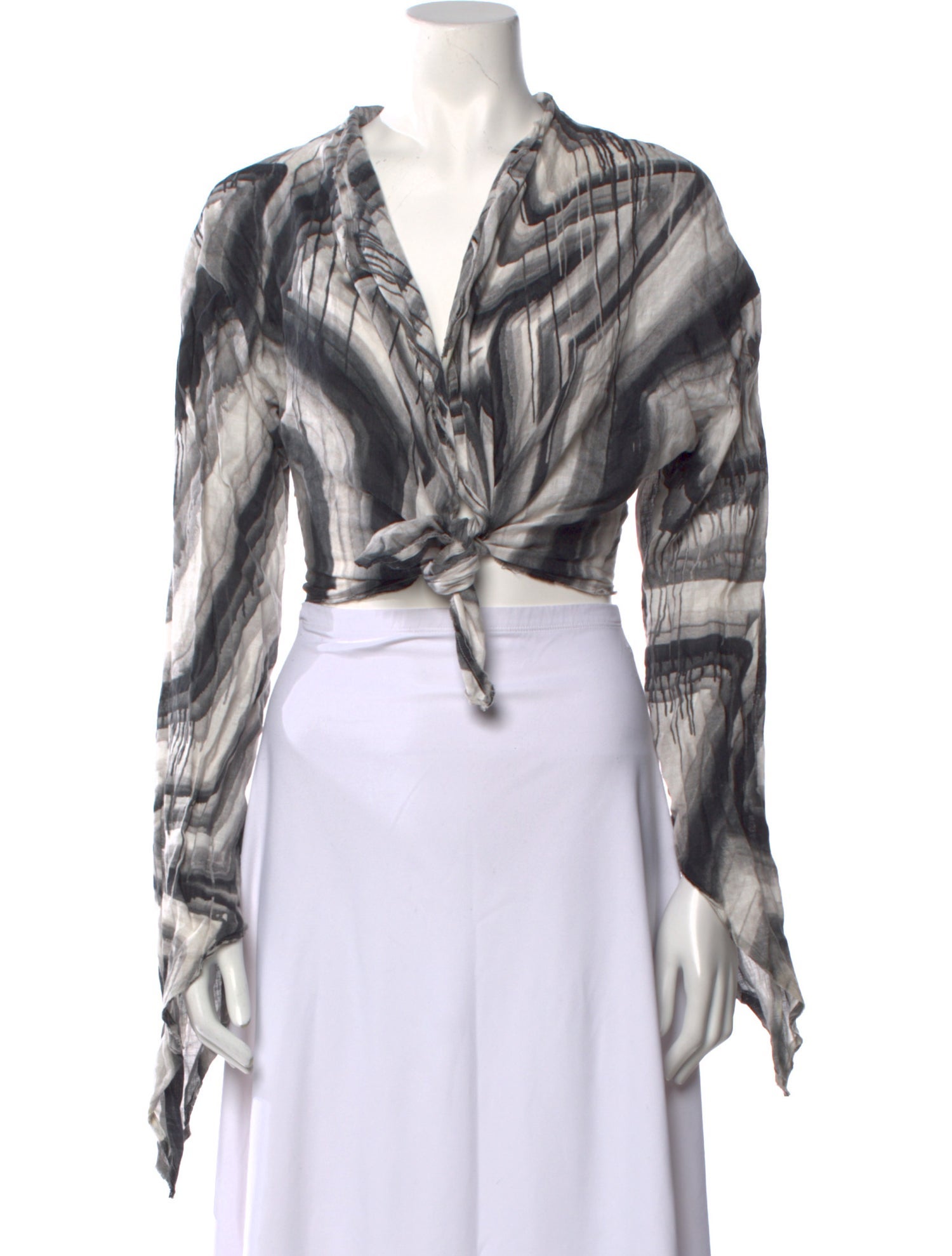 Acne Studios Linen Printed Crop Top