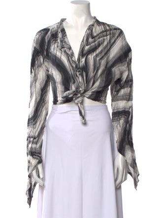 Acne Studios Linen Printed Crop Top