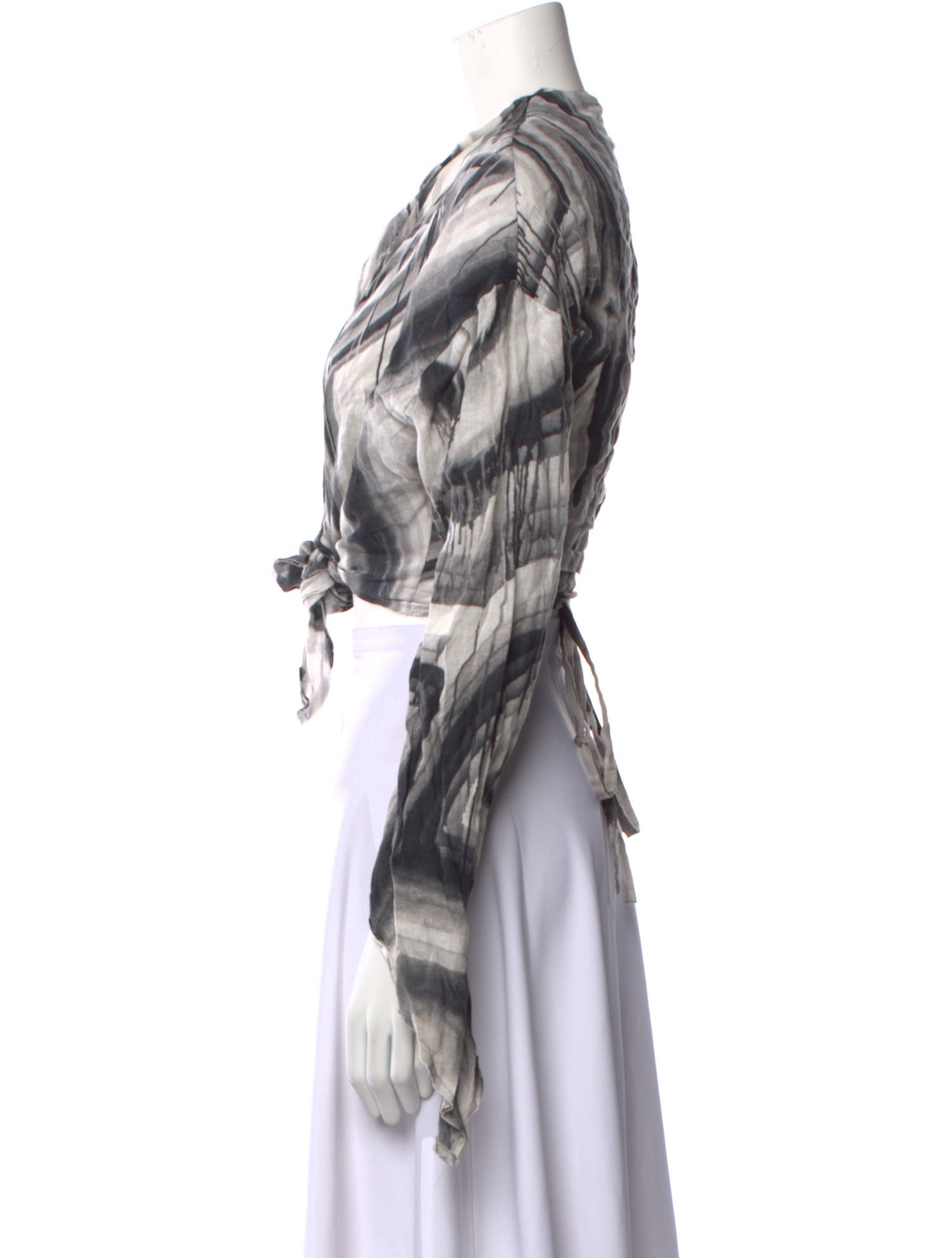 Acne Studios Linen Printed Crop Top