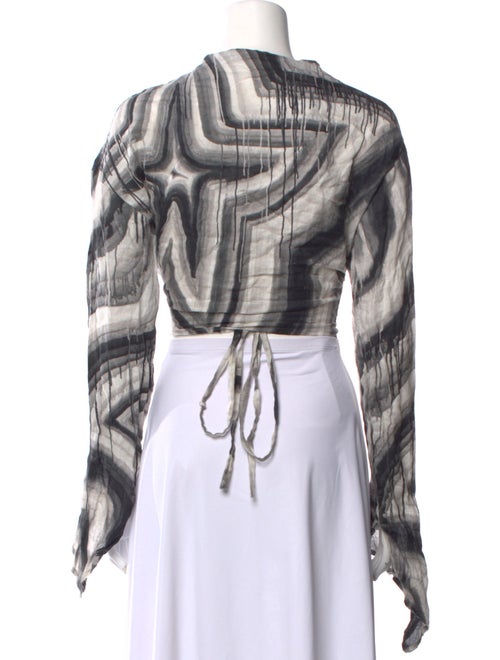 Acne Studios Linen Printed Crop Top