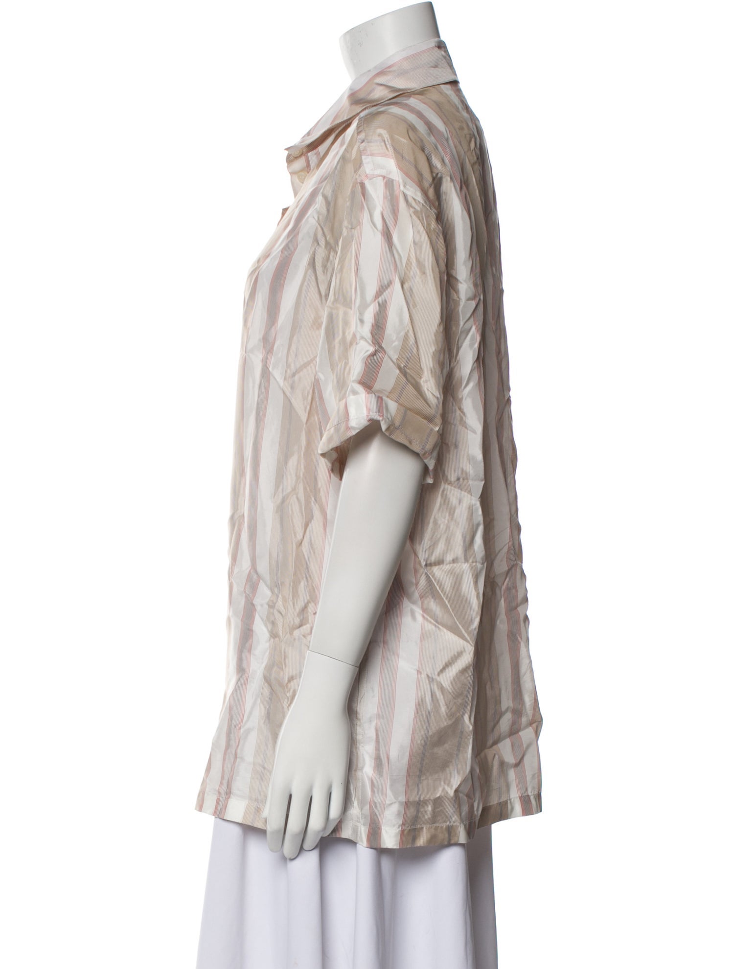 Acne Studios Striped Short Sleeve Button-Up Top