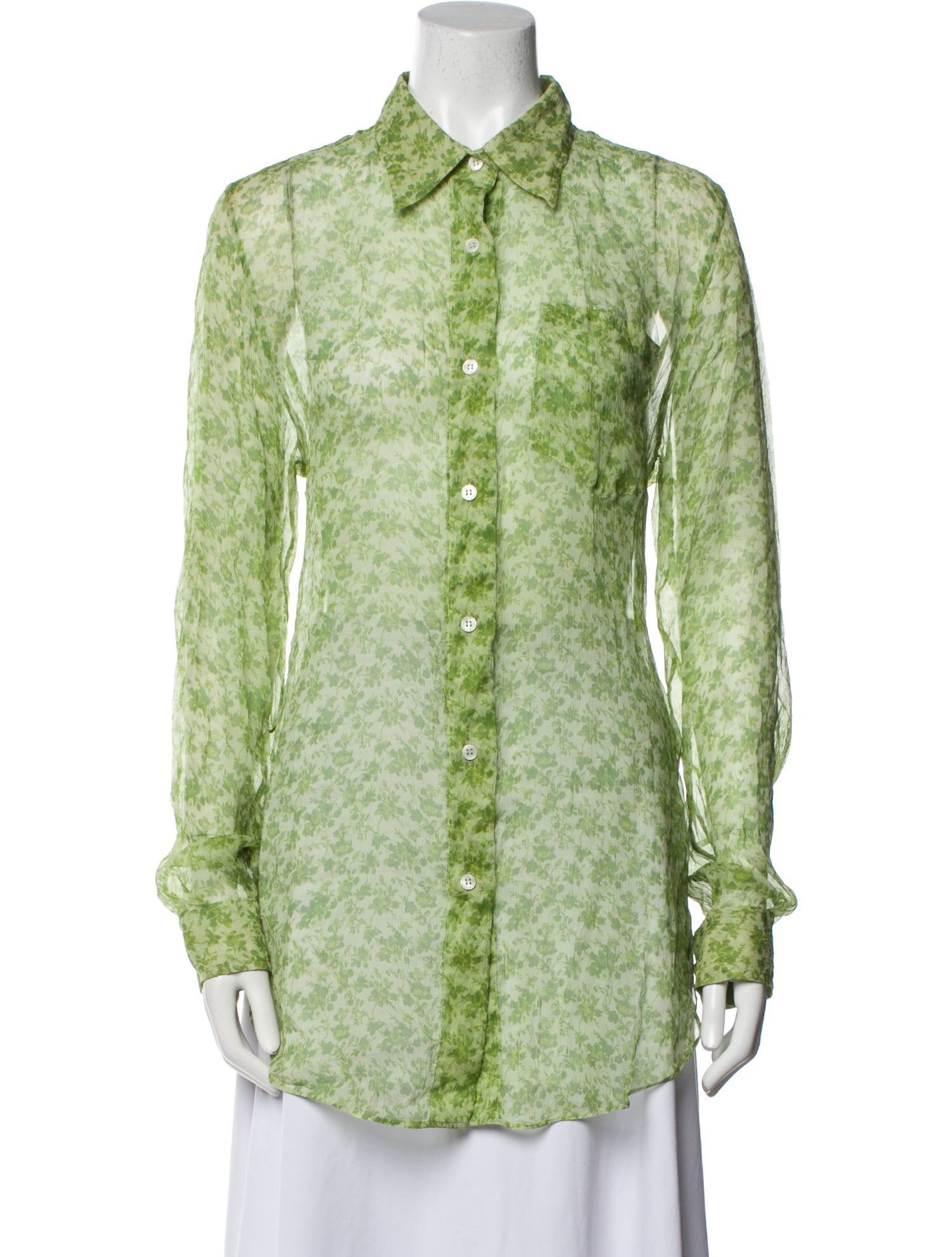 Acne Studios Silk Printed Button-Up Top