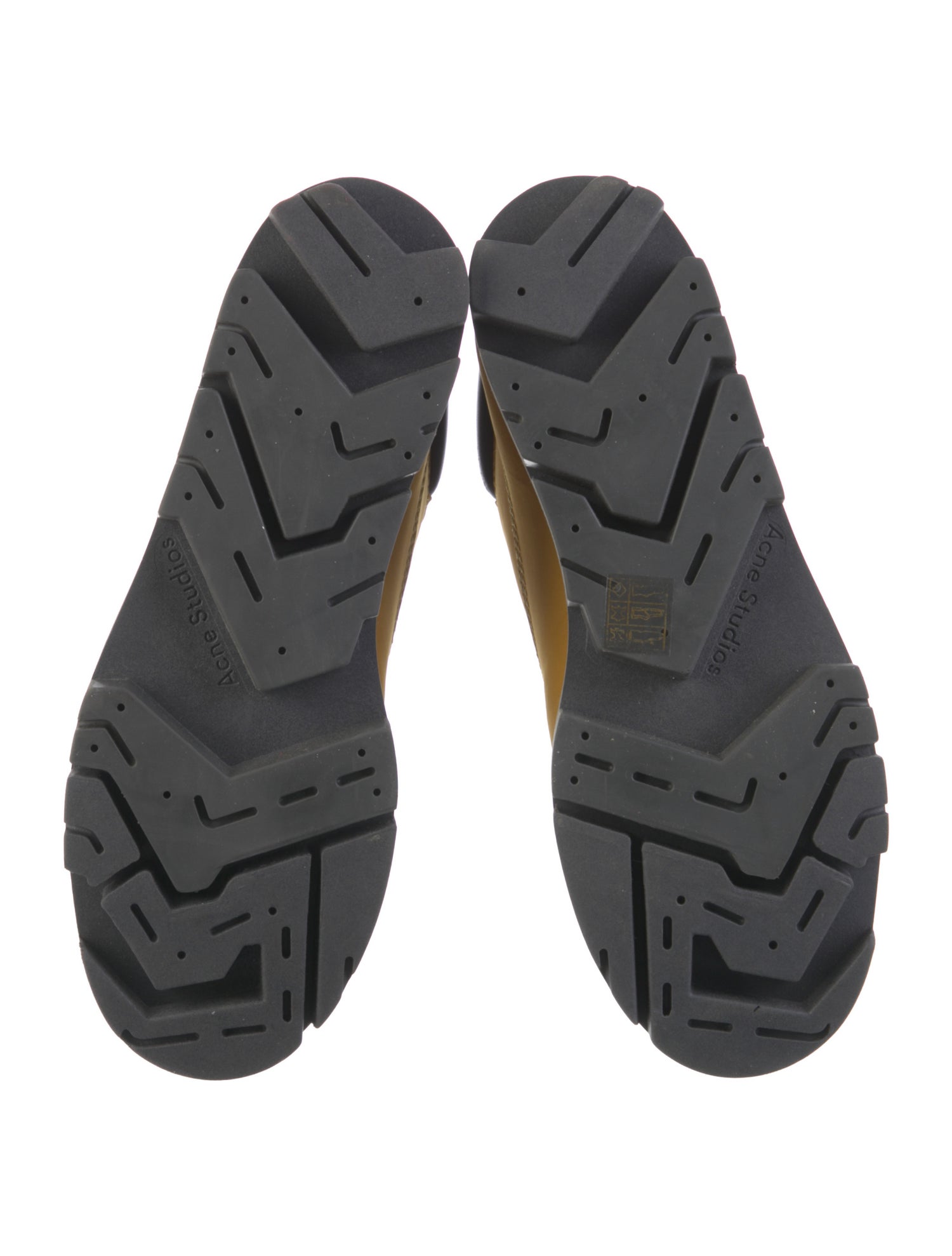 Acne Studios Leather Colorblock Pattern Lace-Up Boots