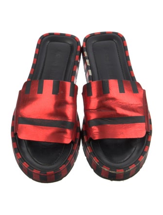 Acne Studios Leather Printed Slides