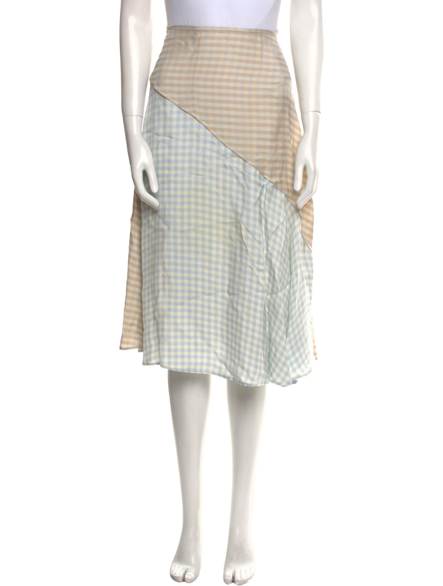 Acne Studios Plaid Print Knee-Length Skirt