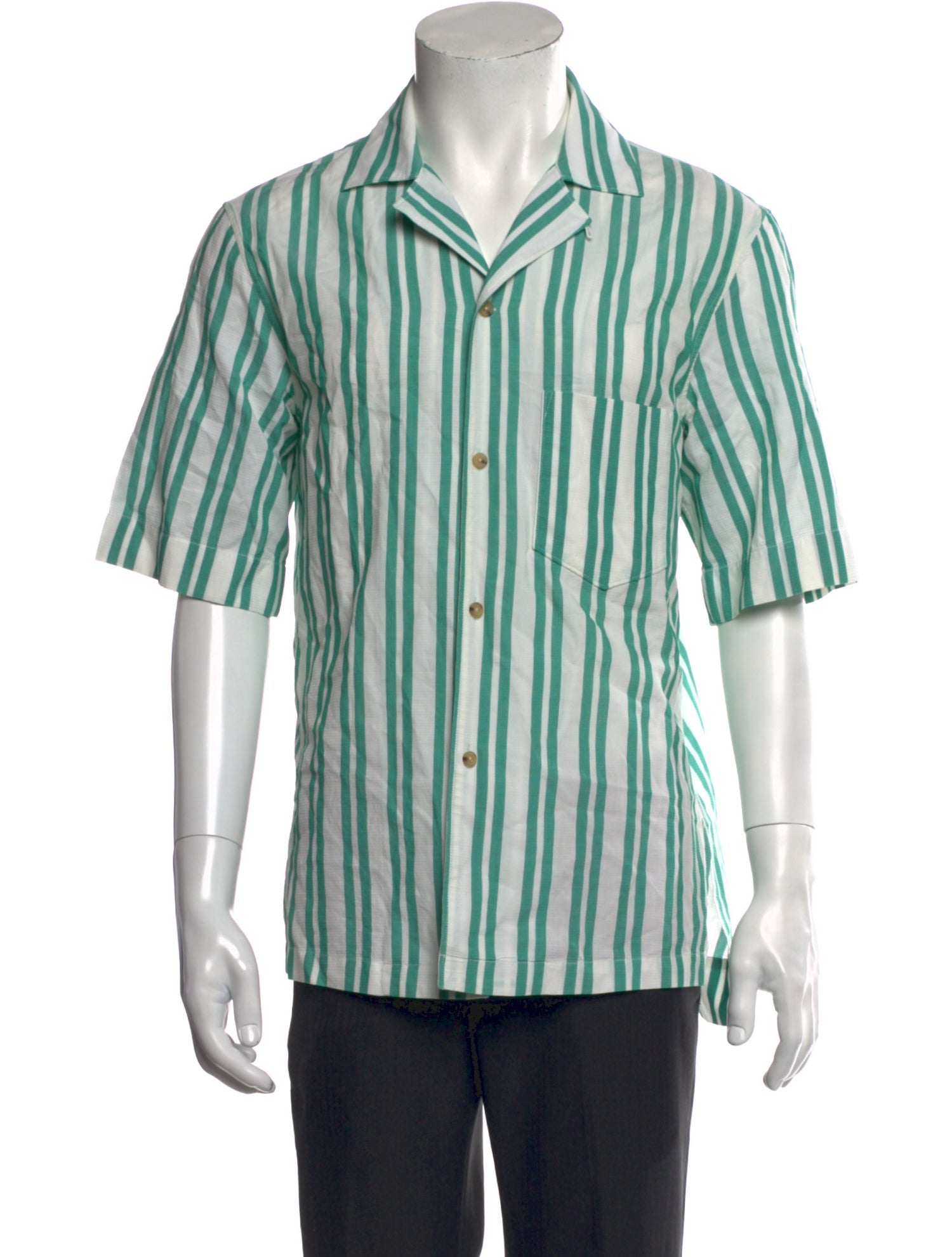 Acne Studios Striped Three-Quarter Sleeve Shirt