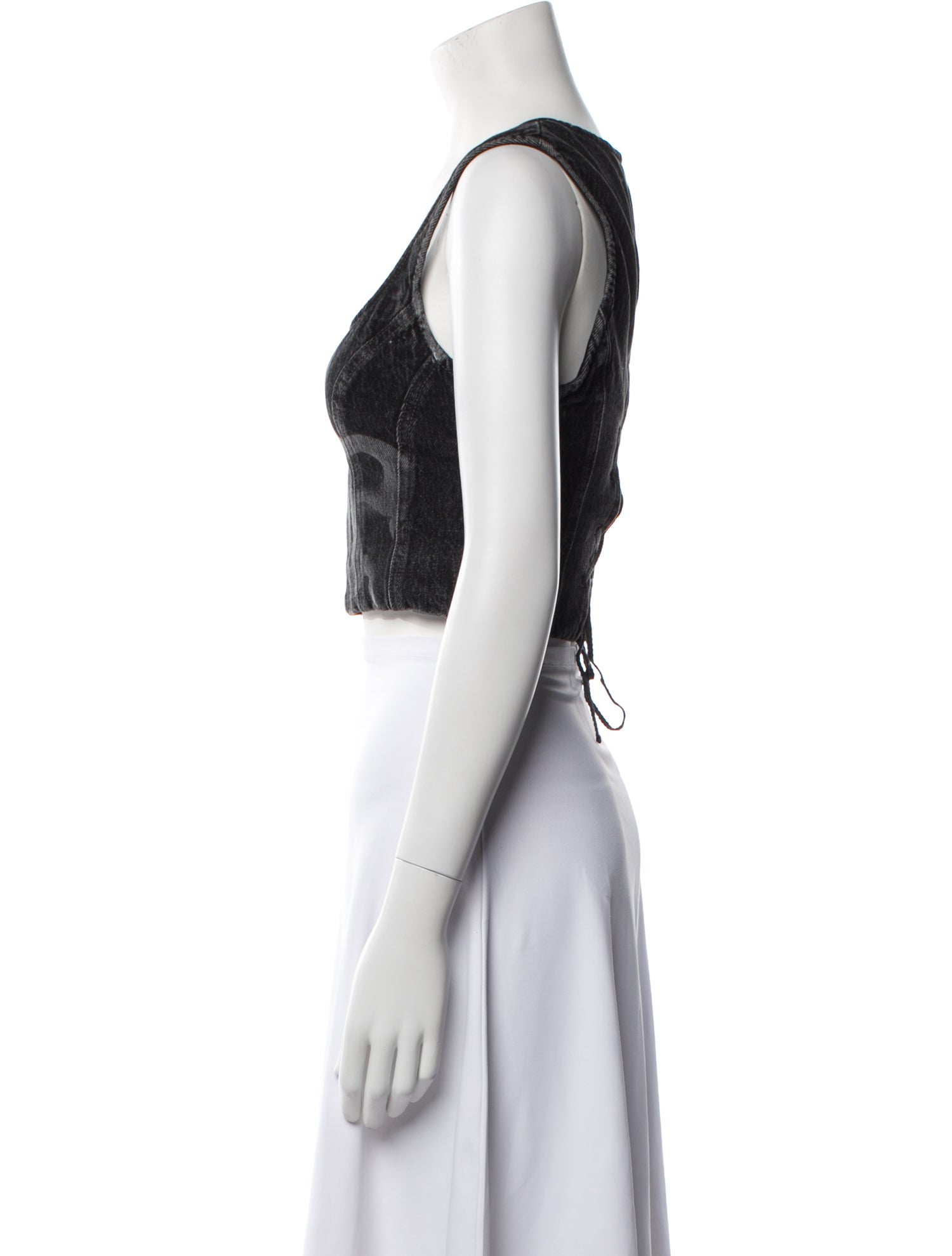 Acne Studios Square Neckline Sleeveless Crop Top