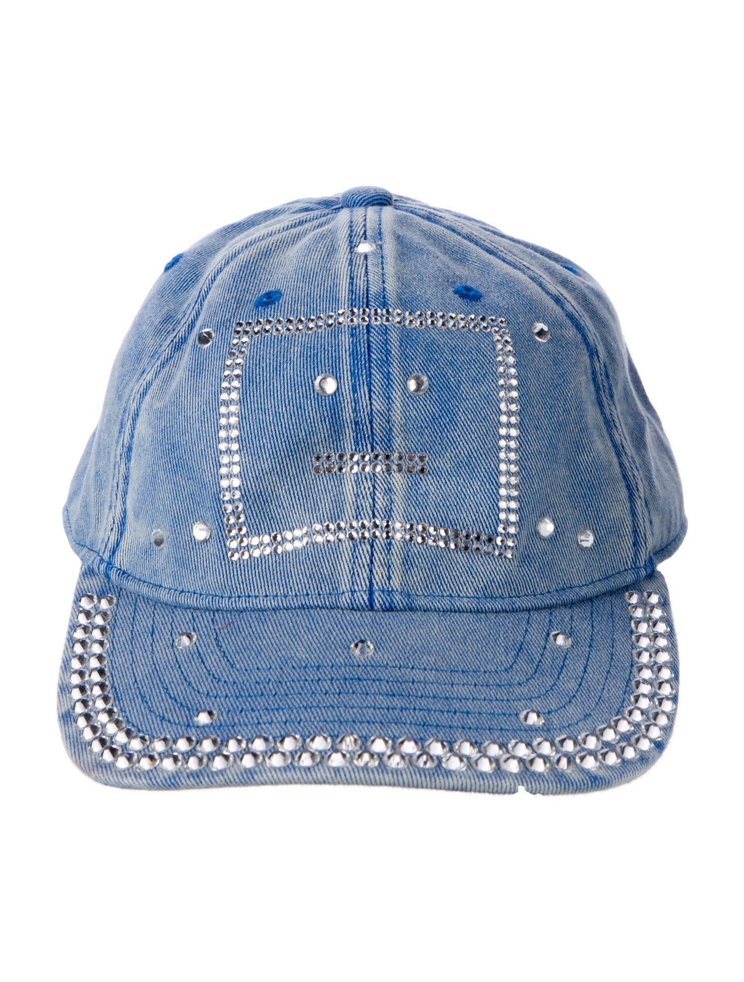 Acne Studios blue pattern print denim baseball cap
