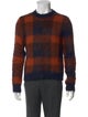 Acne Studios Plaid Print Crew Neck Pullover
