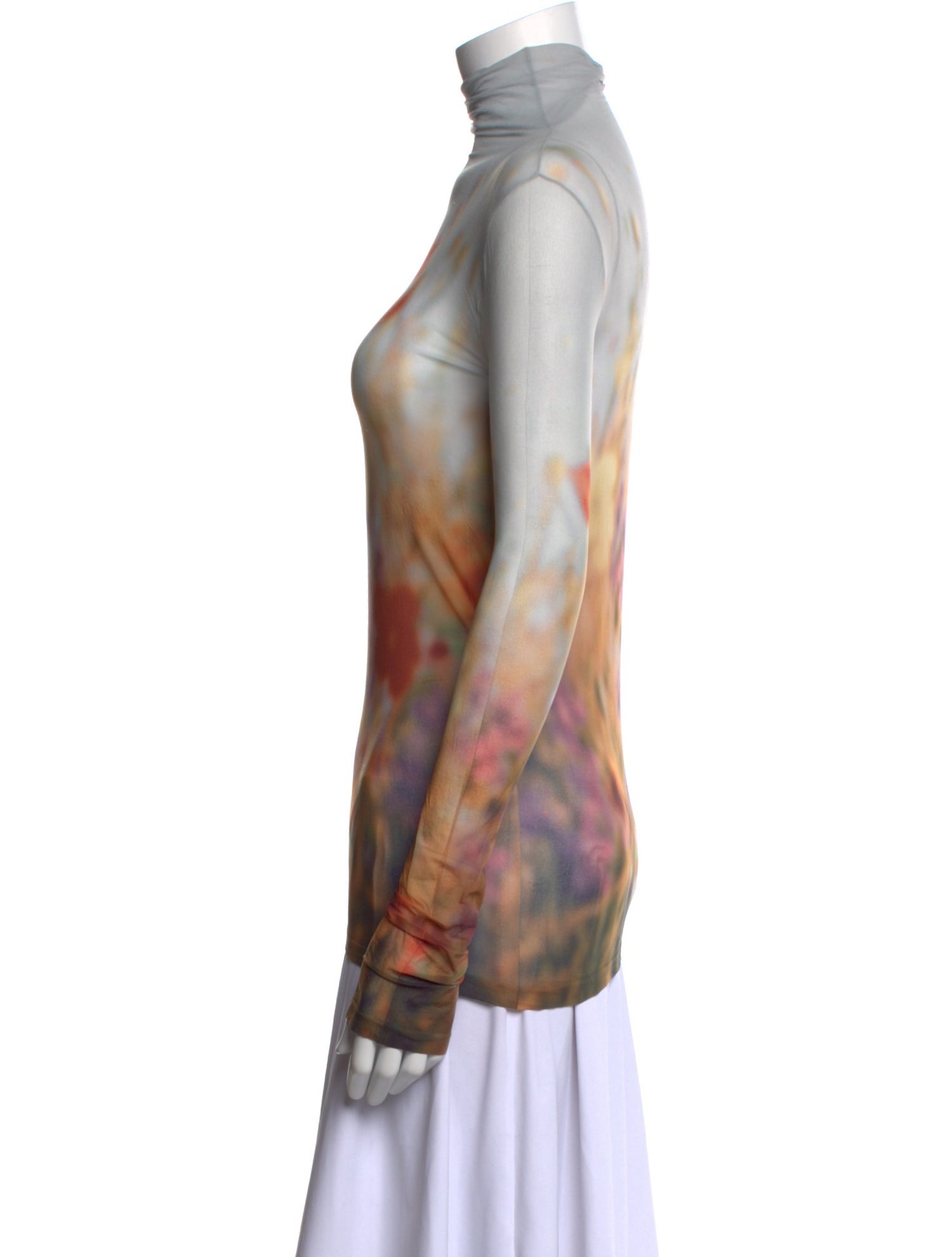 Acne Studios Tie-Dye Print Mock Neck Top
