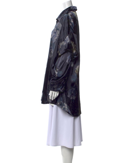 Acne Studios Printed Long Sleeve Button-Up Top