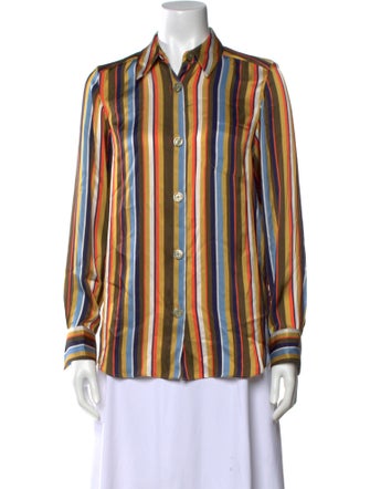 Acne Studios Striped Long Sleeve Button-Up Top
