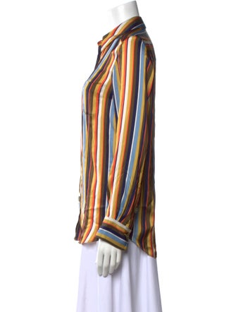 Acne Studios Striped Long Sleeve Button-Up Top