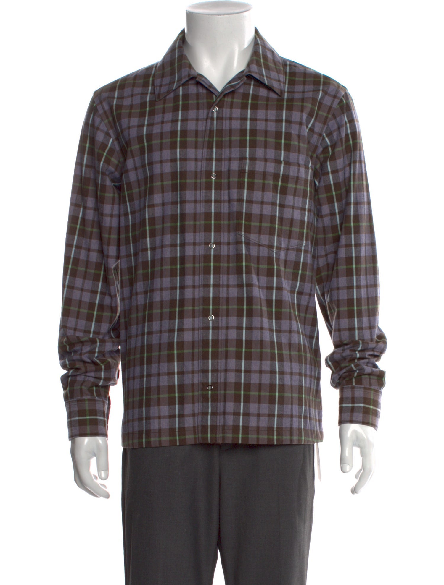 Acne Studios Plaid Print Long Sleeve Shirt