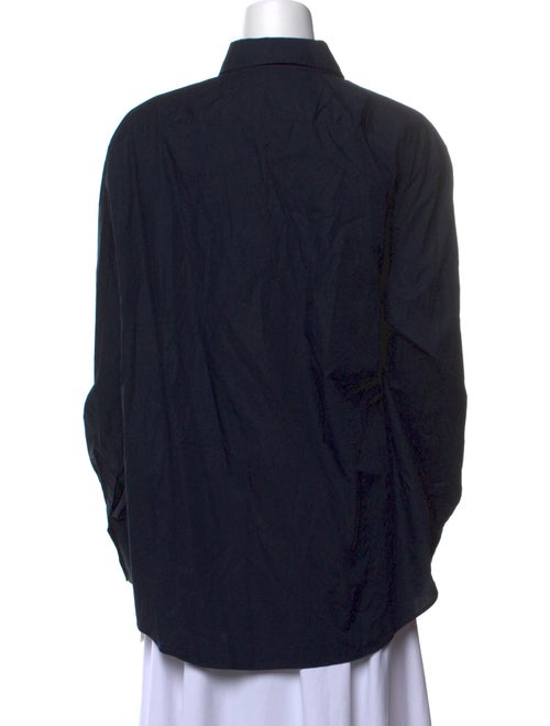 Acne Studios Mock Neck Long Sleeve Button-Up Top