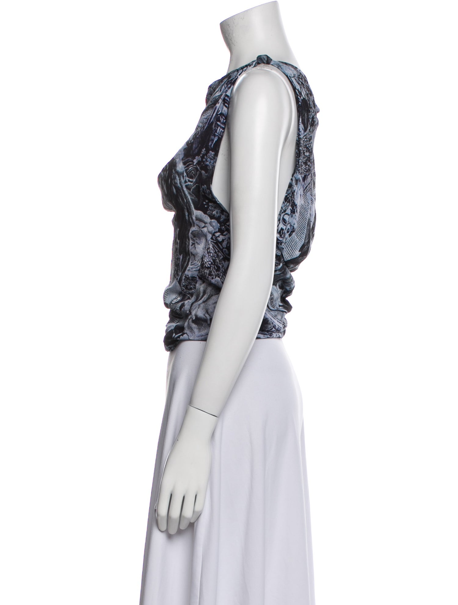 Acne Studios Printed Bateau Neckline Crop Top