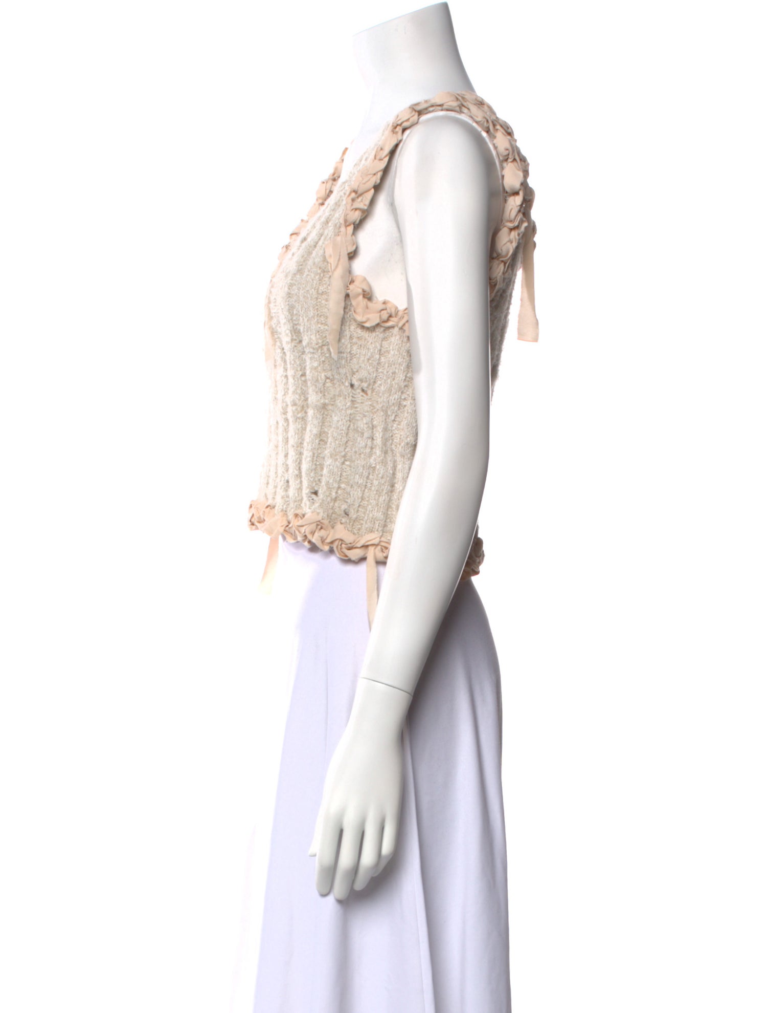 Acne Studios Tweed Pattern Scoop Neck Crop Top