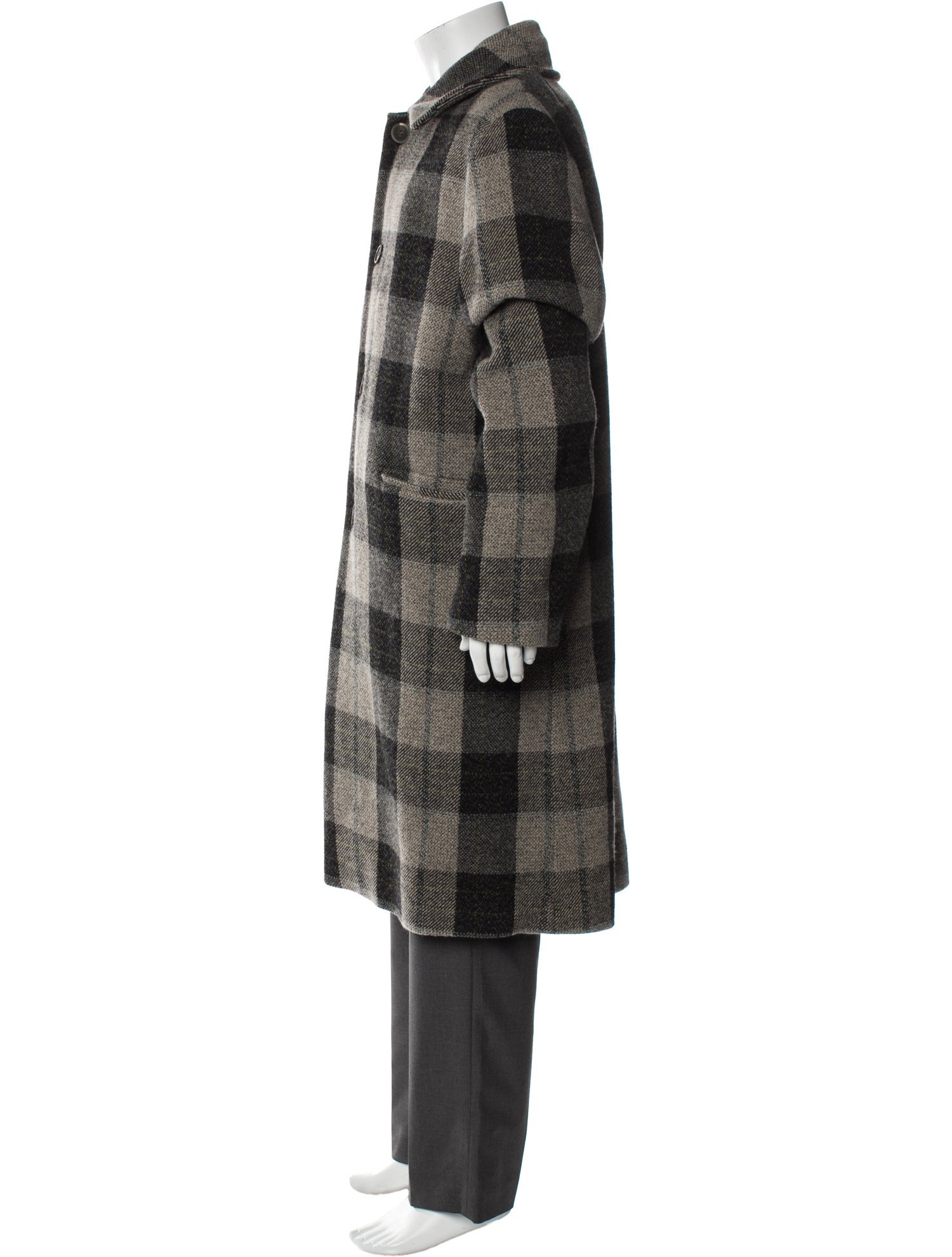 Acne Studios Wool Plaid Print Overcoat w/ Tags