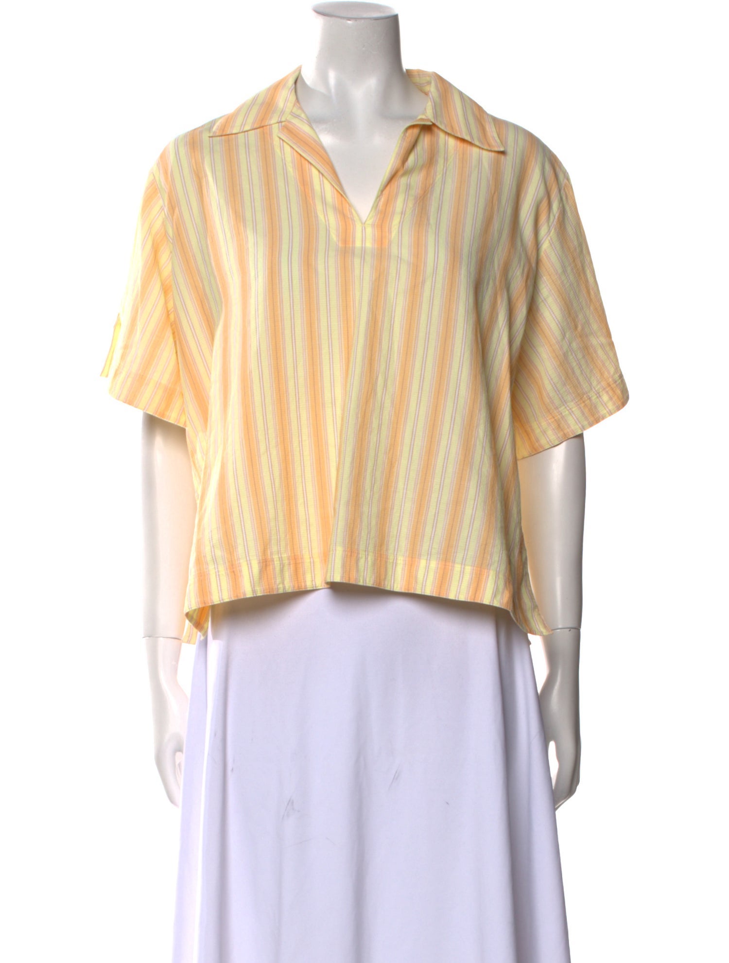 Acne Studios Striped V-Neck Blouse