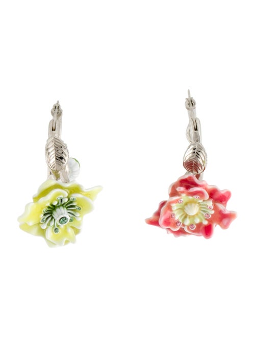 Acne Studios Enamel Flower Hoop Earrings