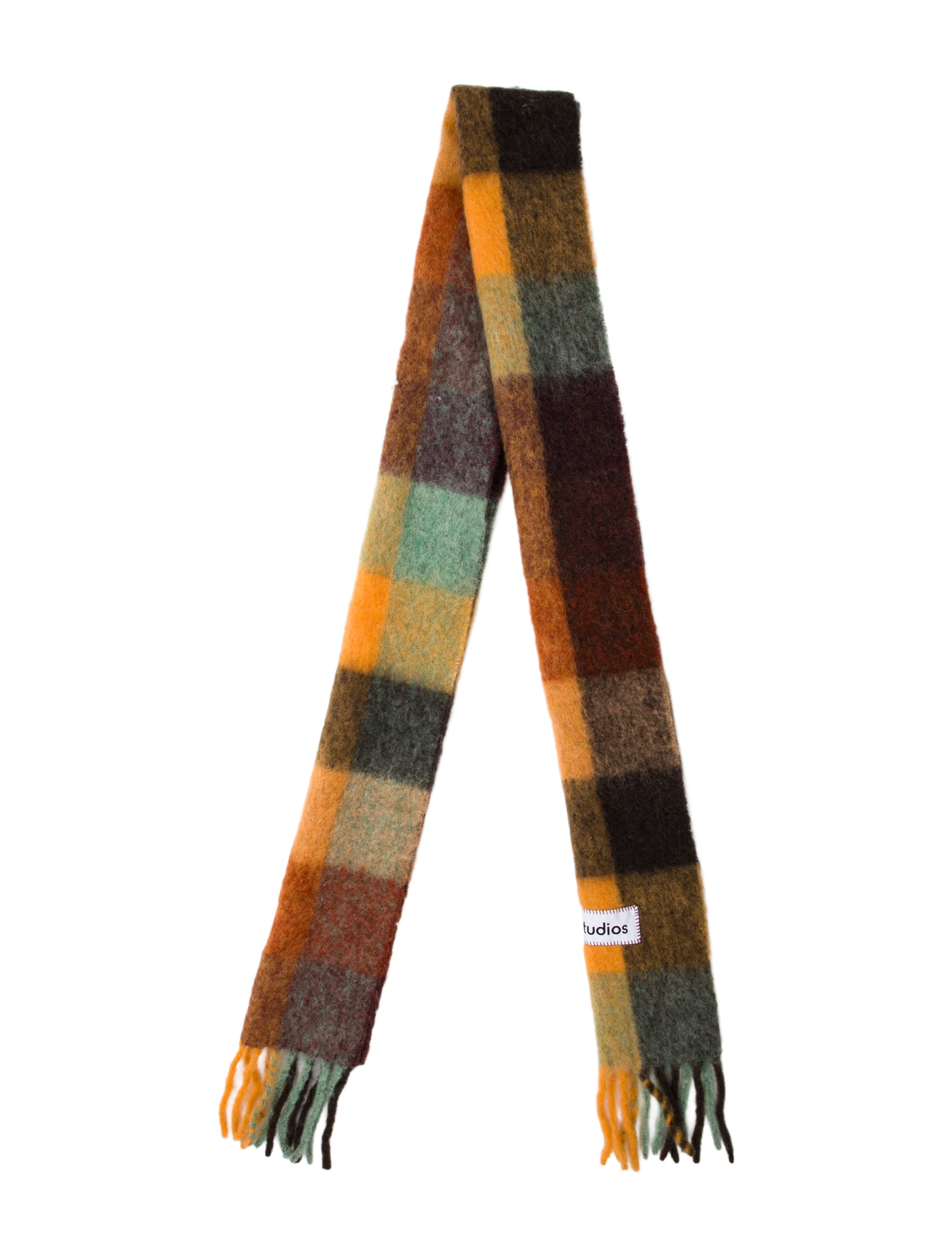 Acne Studios Wool Plaid Print Scarf