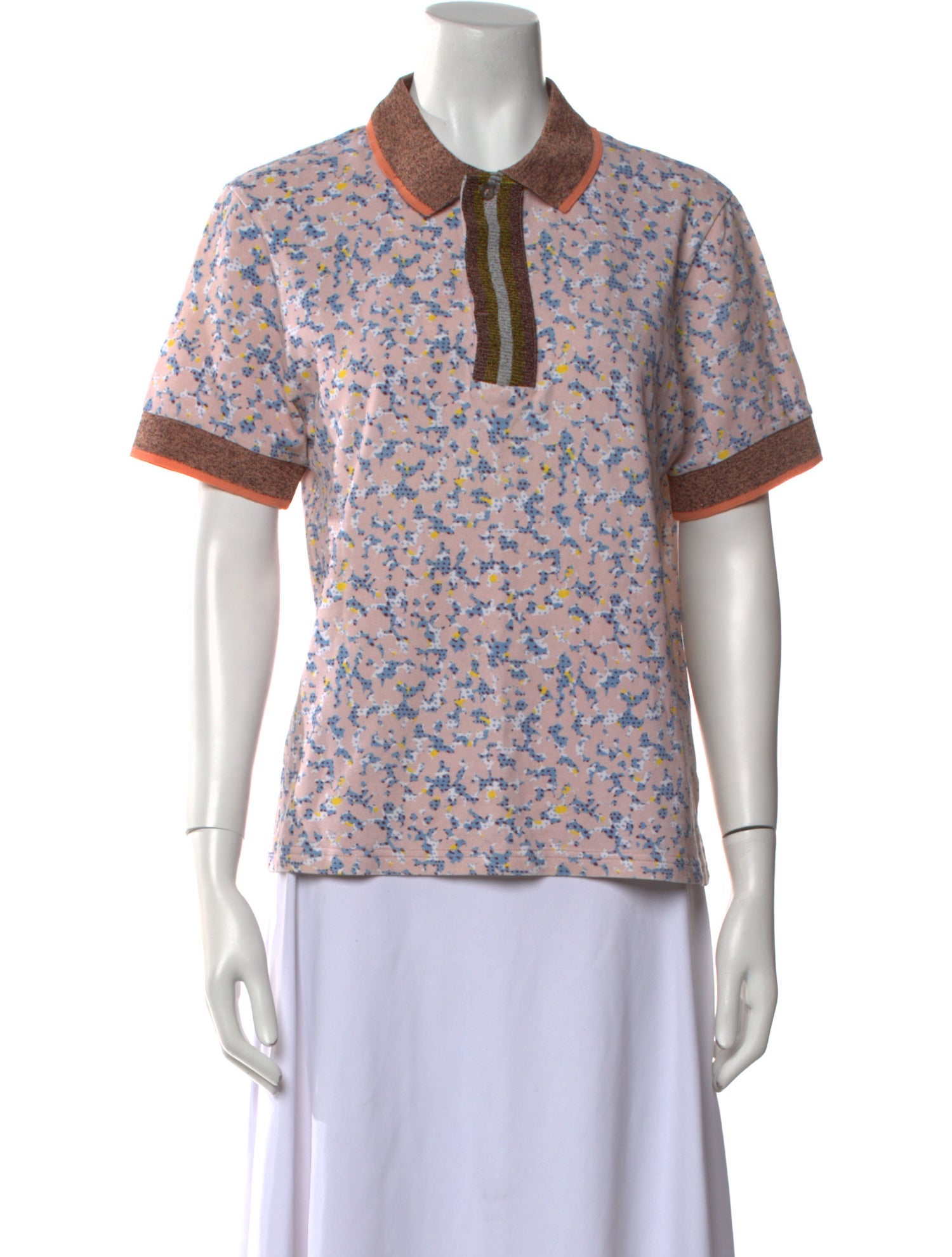 Acne Studios Floral Print Short Sleeve Button-Up Top