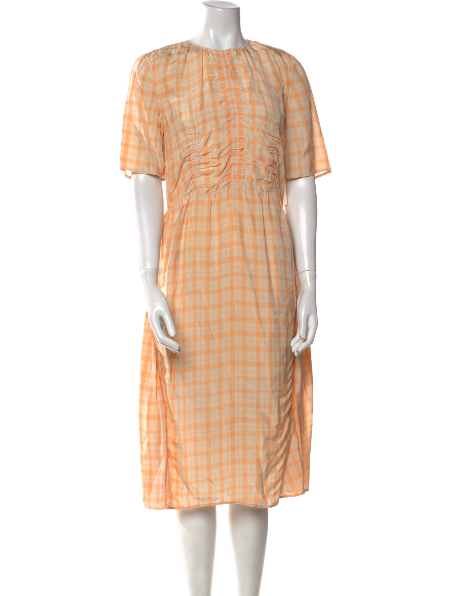 Acne Studios Plaid Print Midi Length Dress