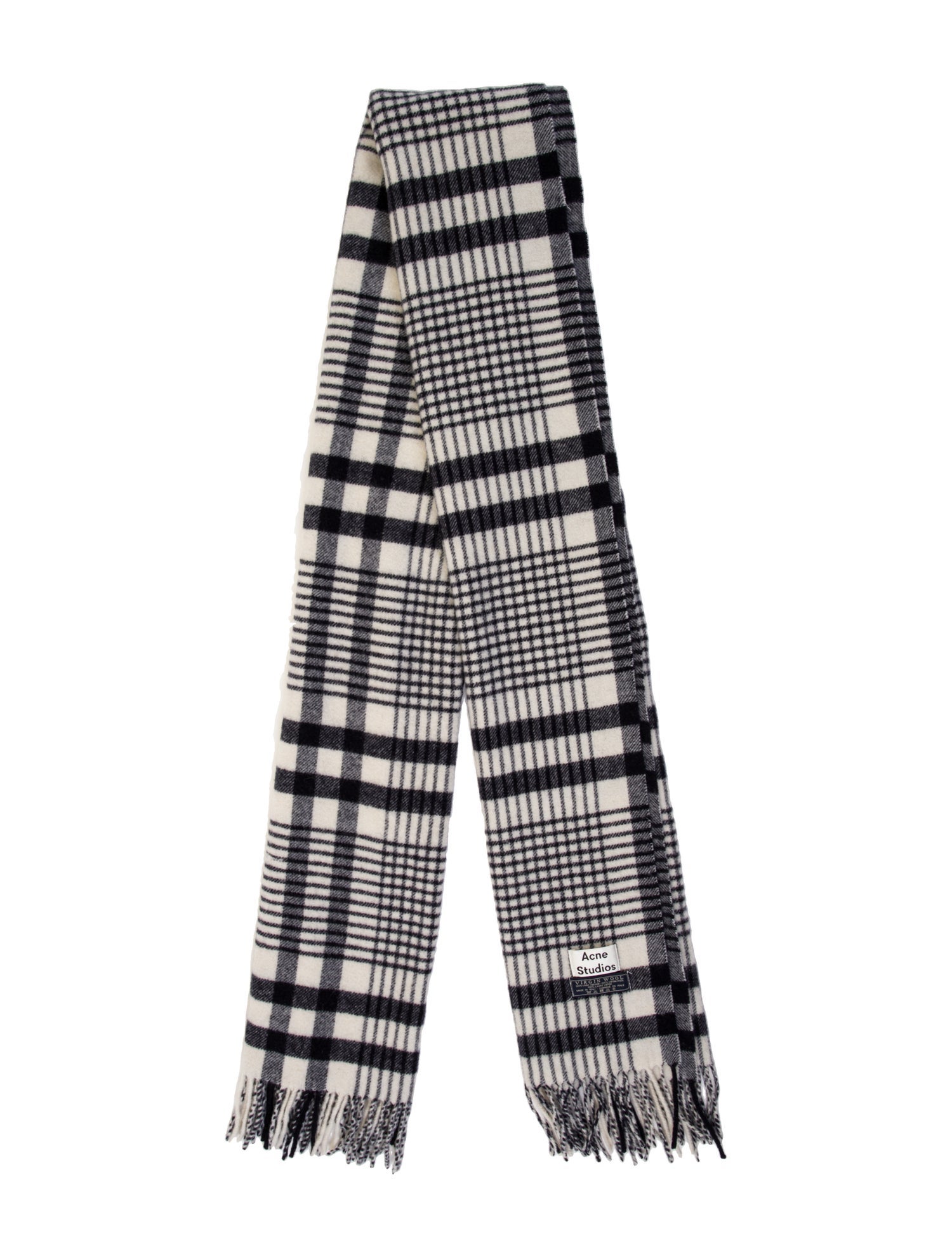 Acne Studios Virgin Wool Plaid Print Scarf