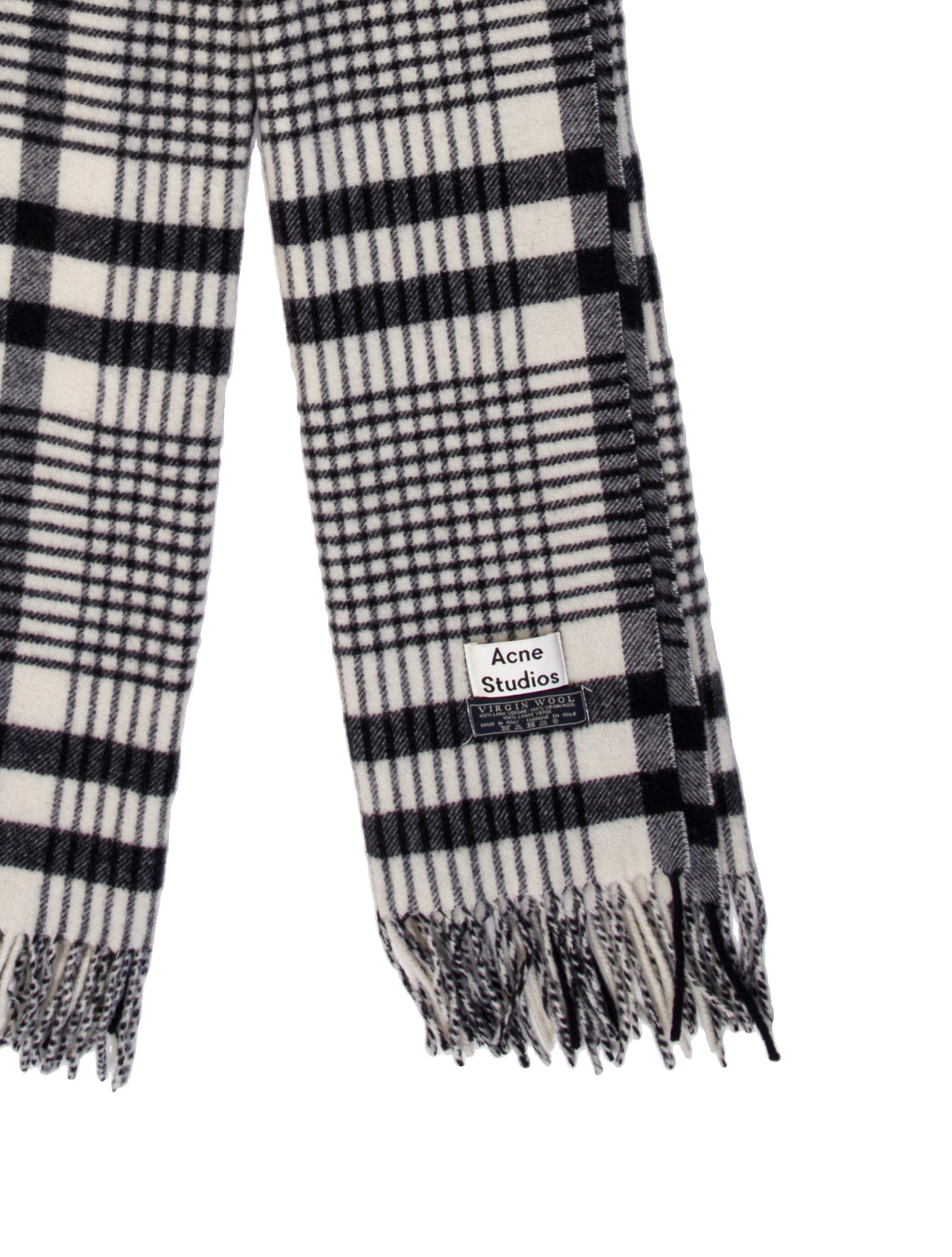 Acne Studios Virgin Wool Plaid Print Scarf