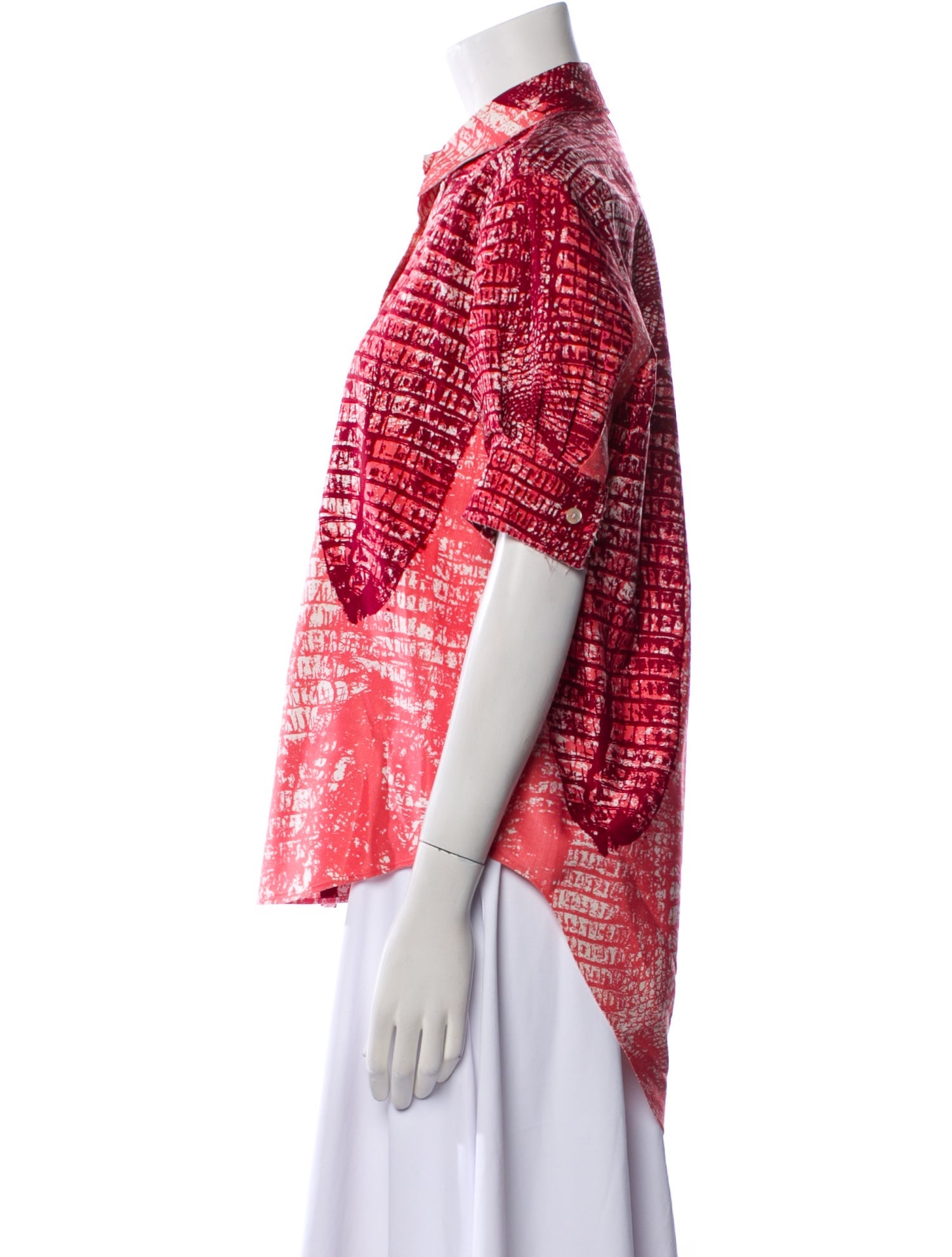 Acne Studios Printed Short Sleeve Button-Up Top