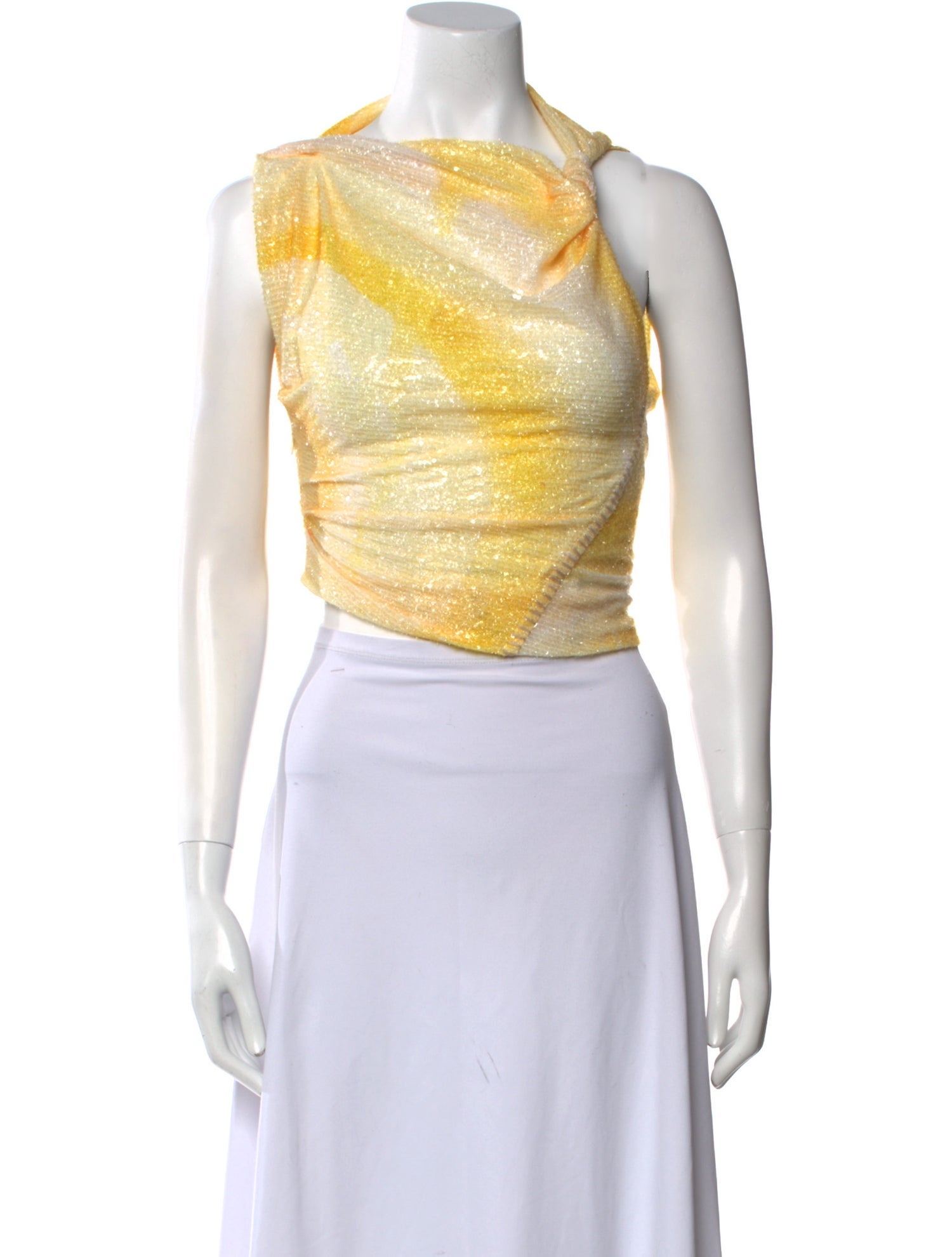 Acne Studios Square Neckline Sleeveless Crop Top