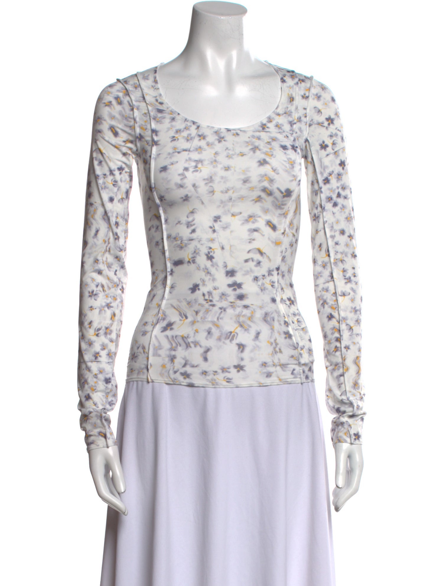 Acne Studios Floral Print Scoop Neck Top