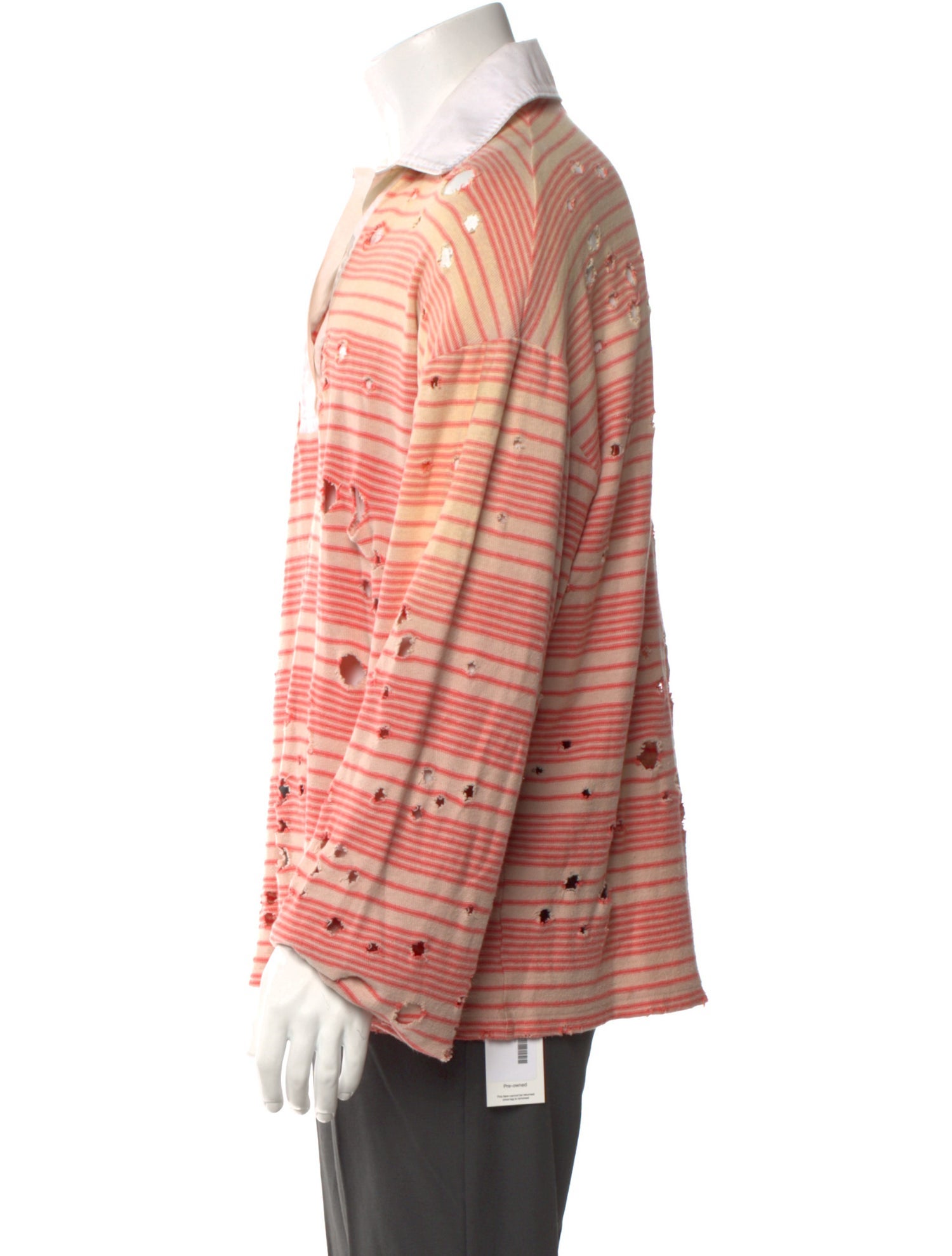 Acne Studios Striped Collar Polo Shirt