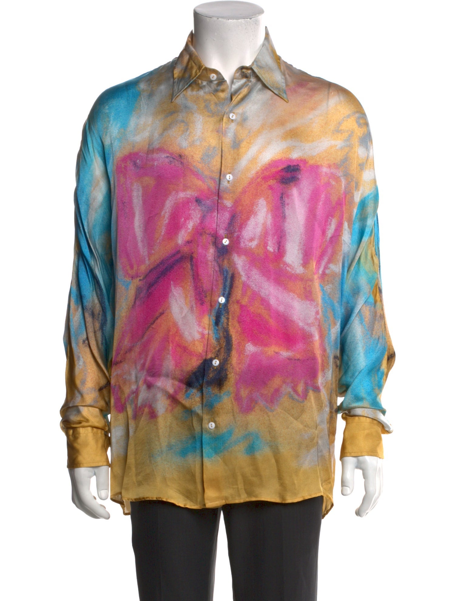 Acne Studios Tie-Dye Print Long Sleeve Shirt