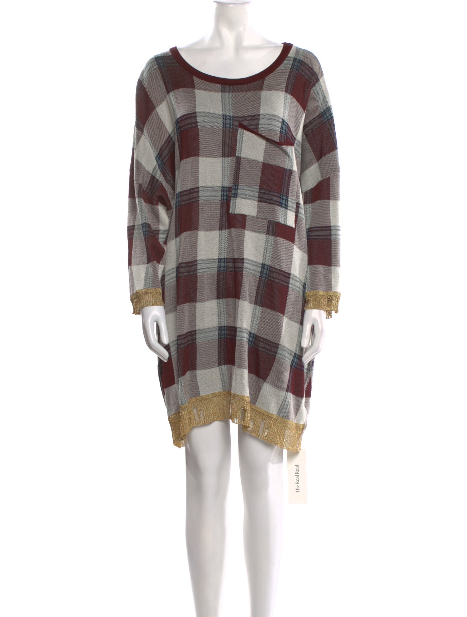 Acne Studios Plaid Print Mini Dress