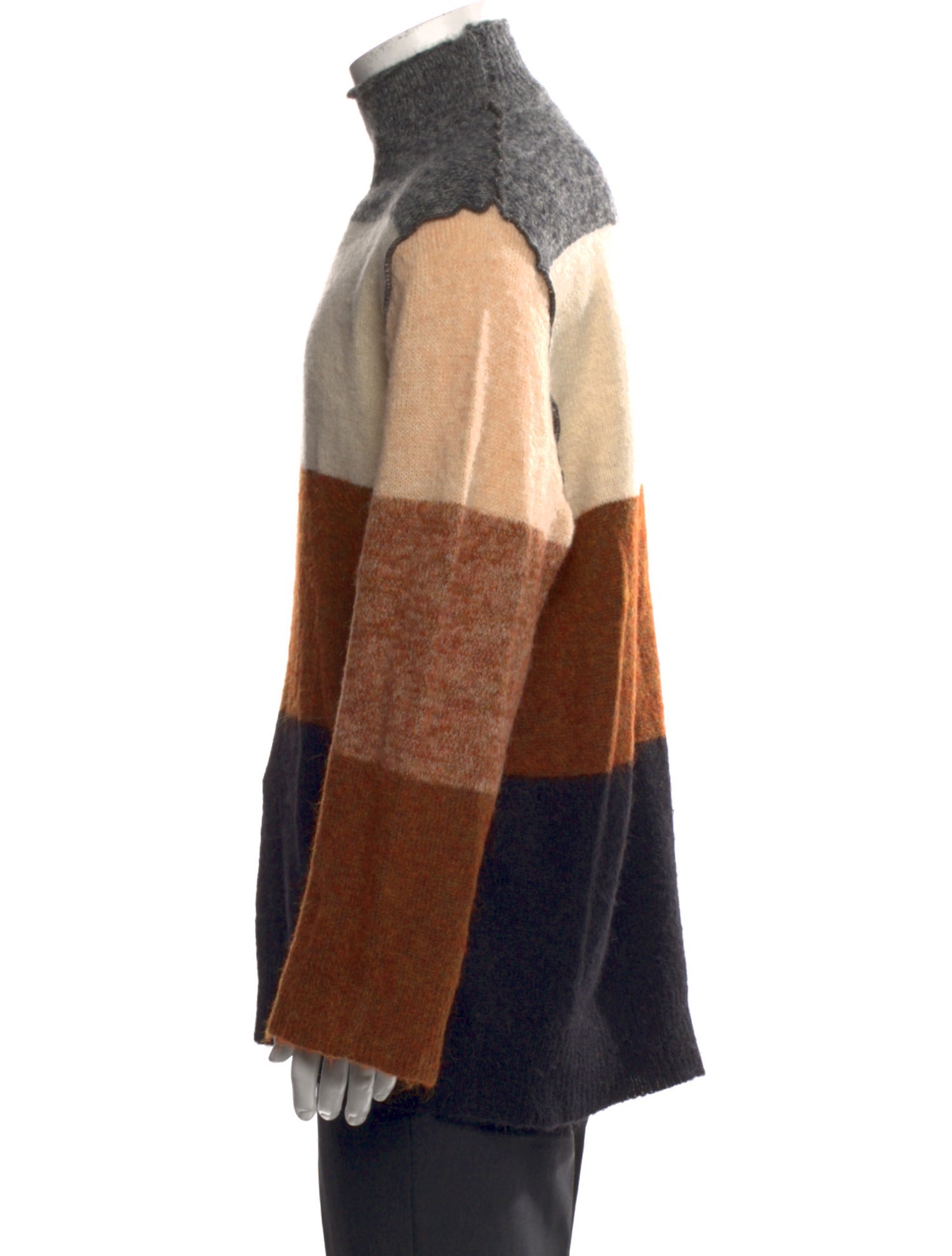 Acne Studios Colorblock Pattern Turtleneck Pullover