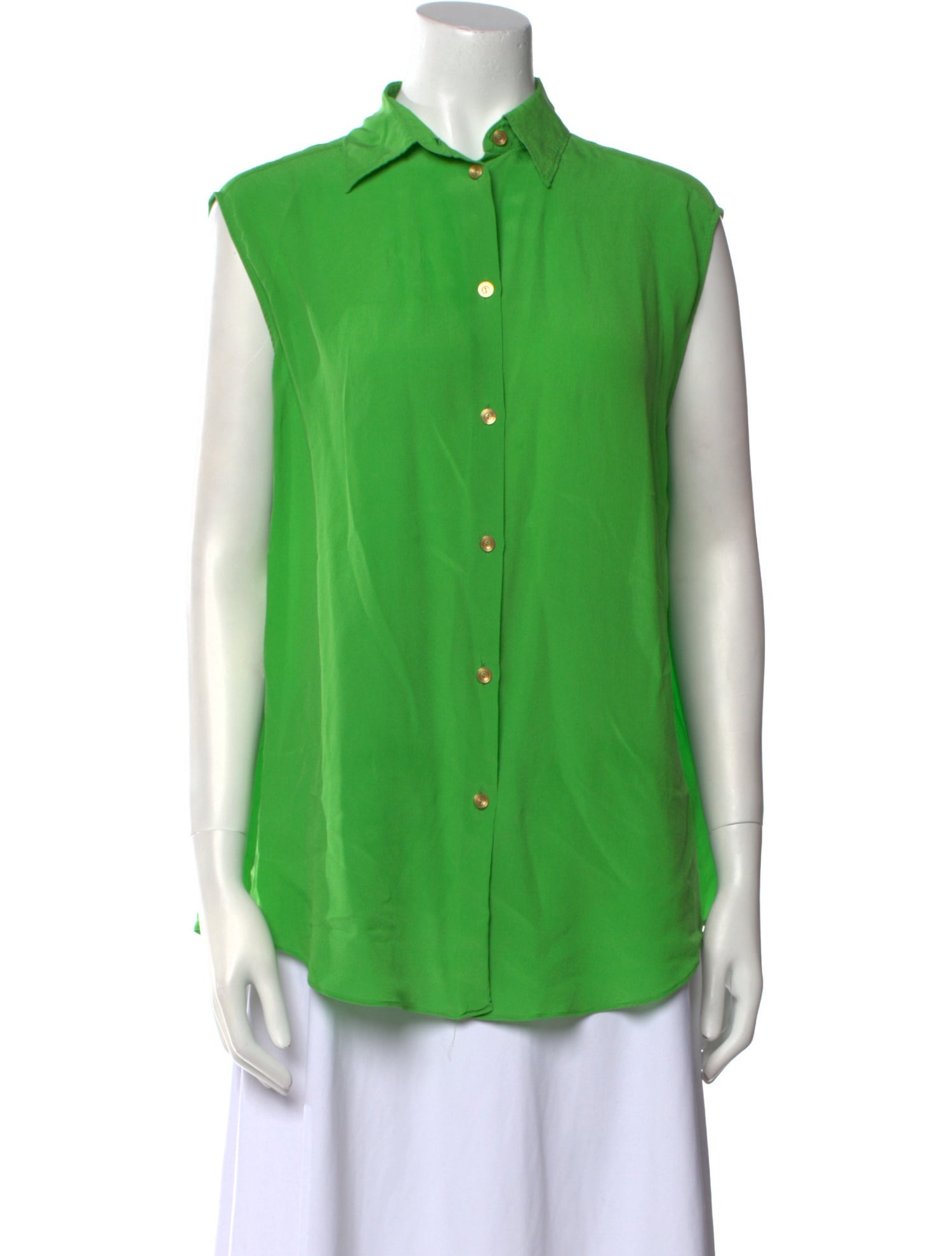 Acne Studios Silk Sleeveless Button-Up Top