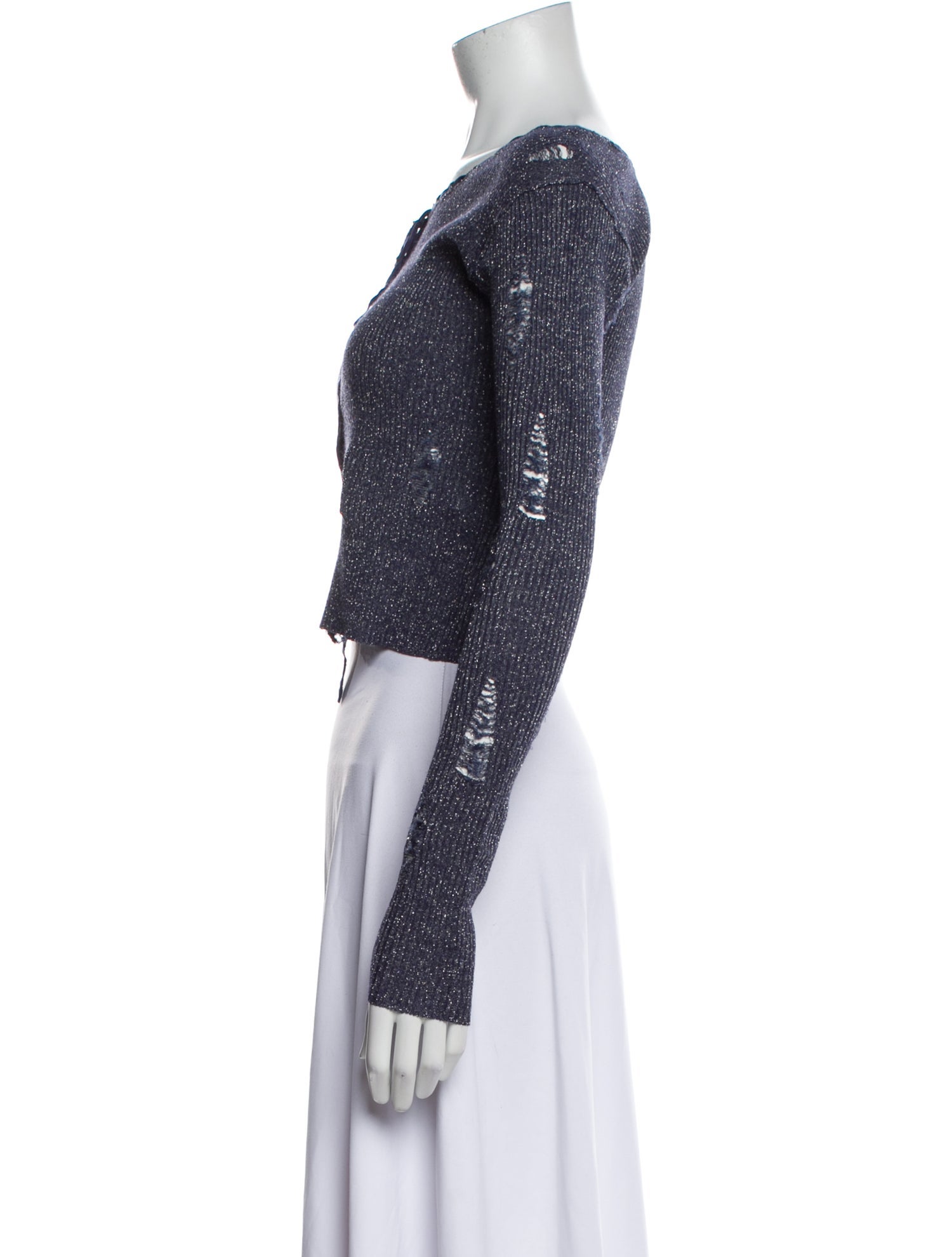 Acne Studios Bateau Neckline Long Sleeve Crop Top