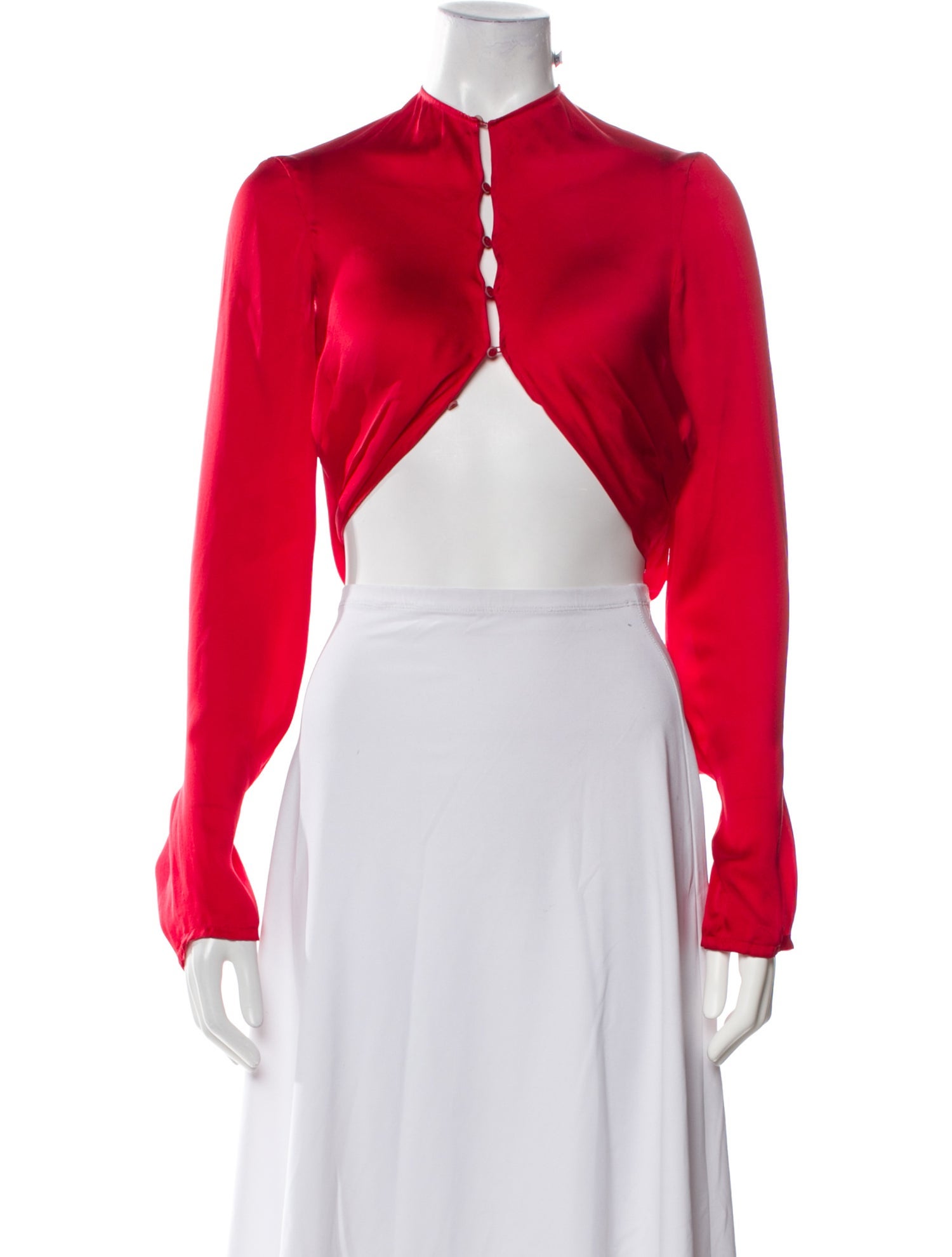 Acne Studios Silk Mock Neck Crop Top