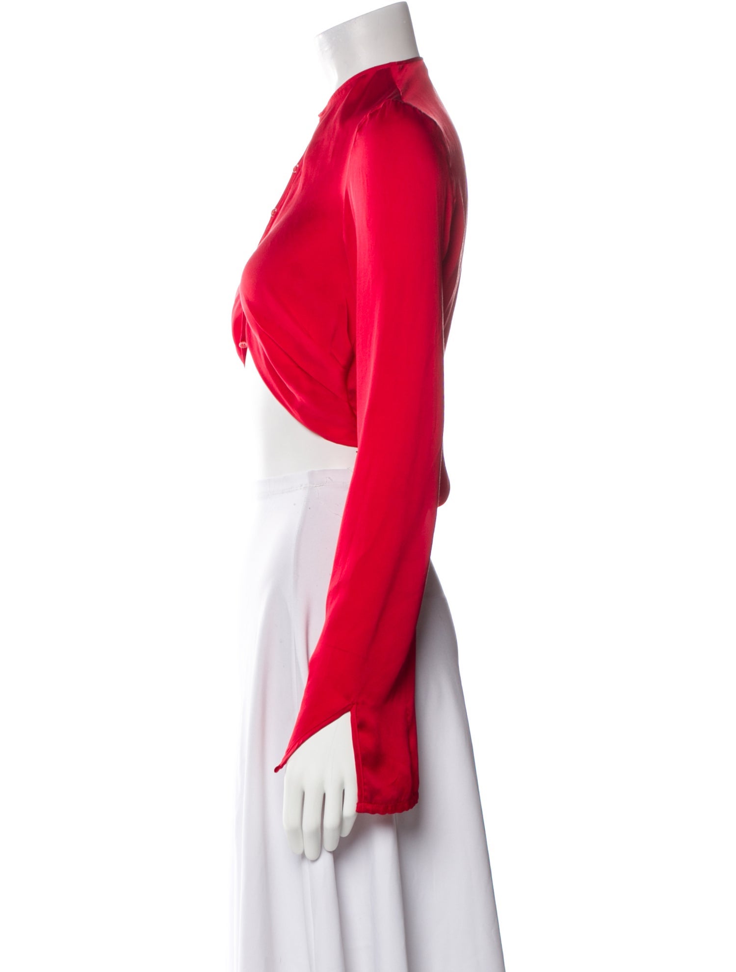 Acne Studios Silk Mock Neck Crop Top