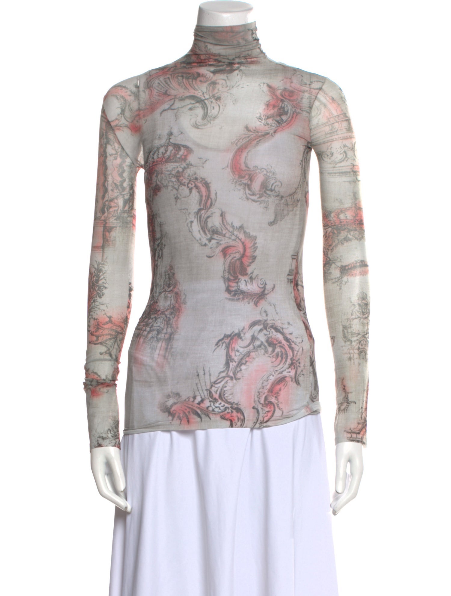 Acne Studios Paisley Print Turtleneck Top