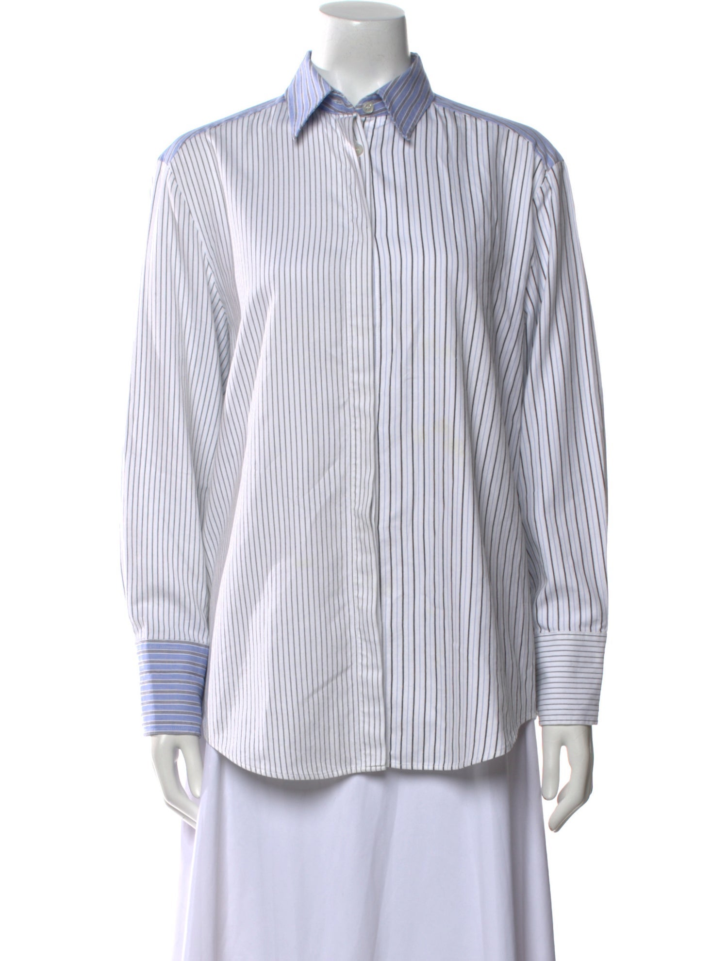 Acne Studios Striped Long Sleeve Button-Up Top
