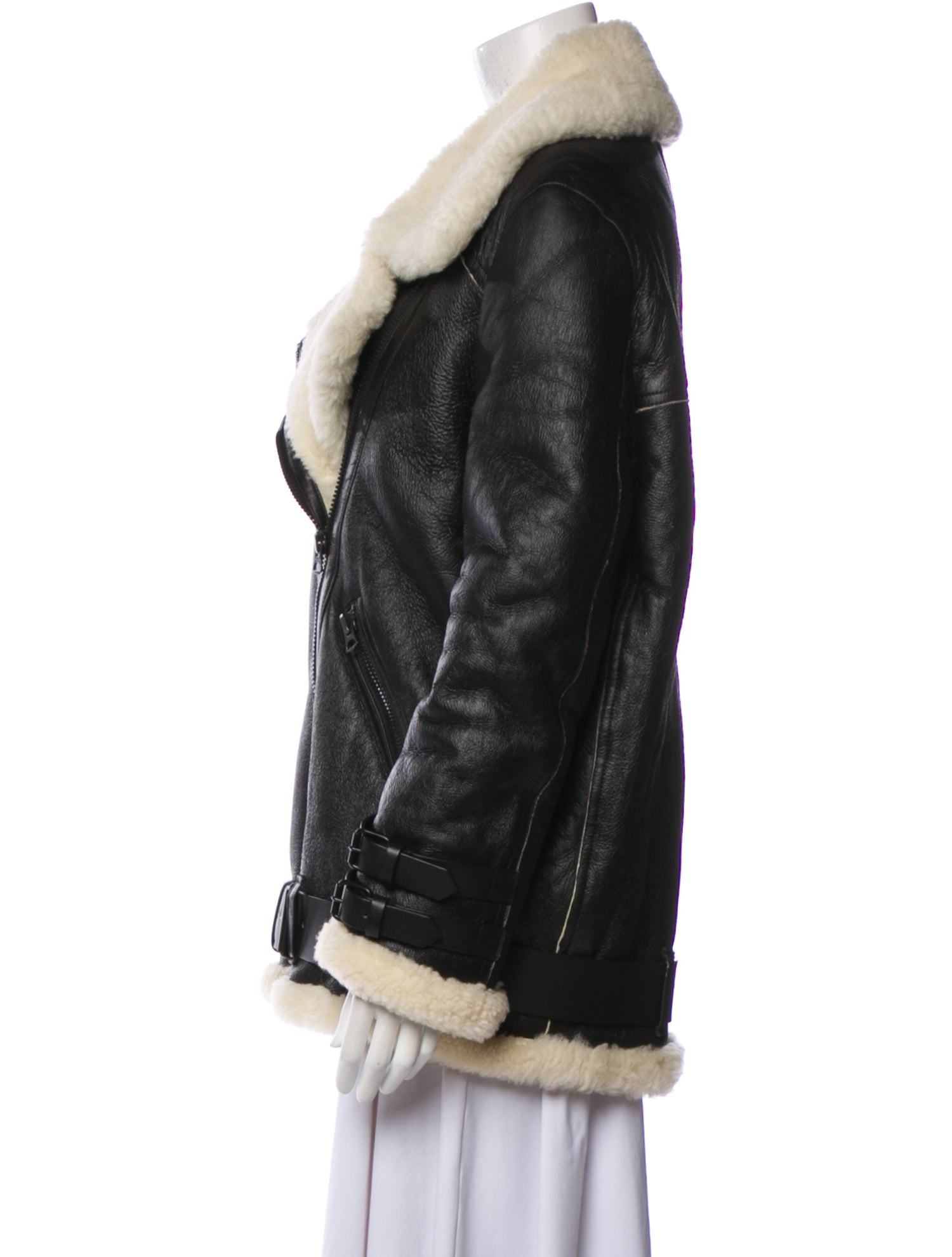 Acne Studios Leather Fur Jacket