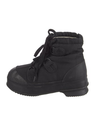 Acne Studios Nylon Leather Trim Embellishment Lace-Up Boots