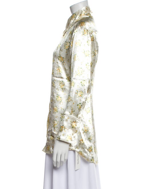 Acne Studios Floral Print Long Sleeve Button-Up Top
