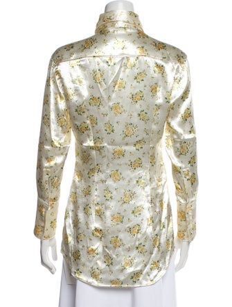 Acne Studios Floral Print Long Sleeve Button-Up Top