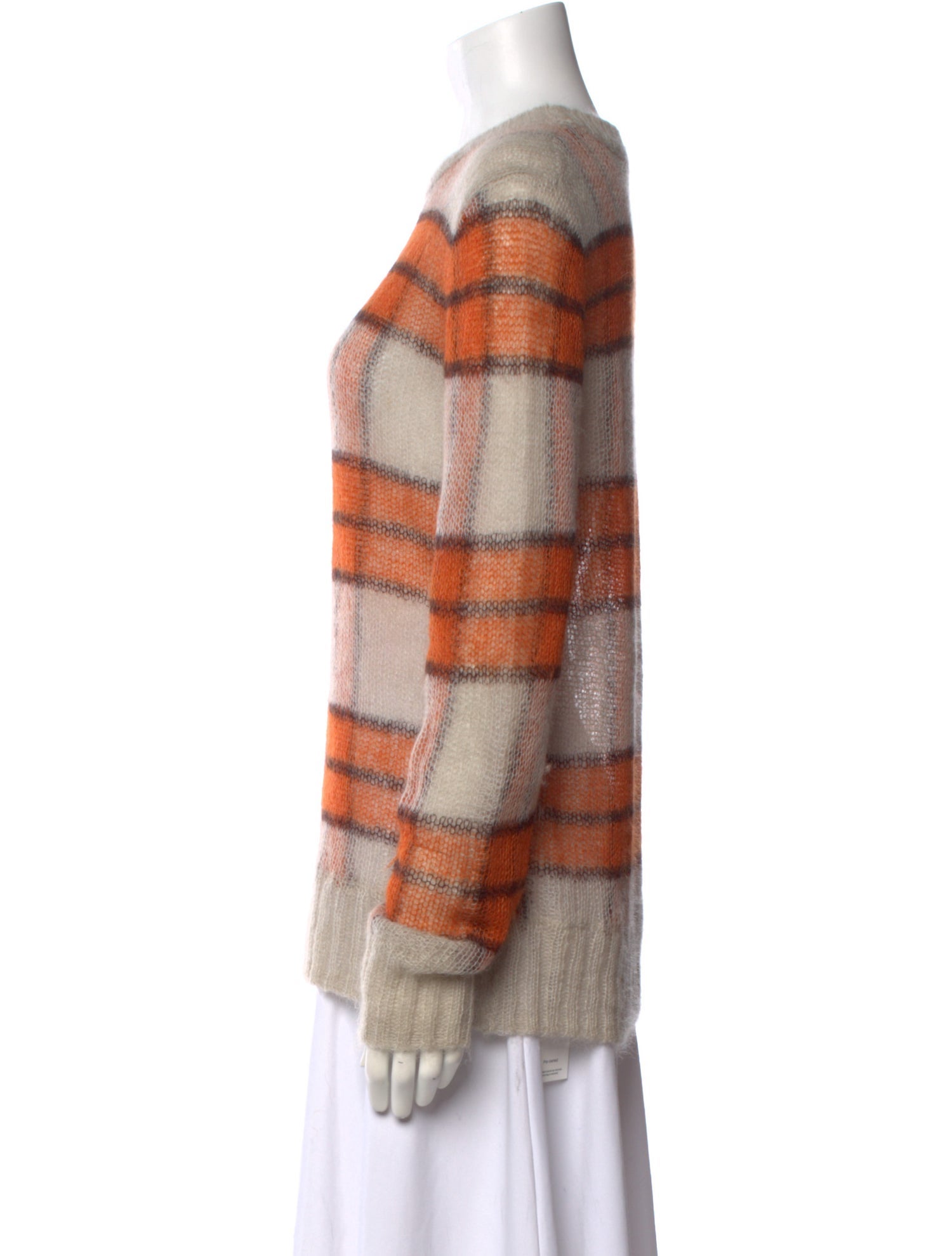 Acne Studios Plaid Print Crew Neck Sweater